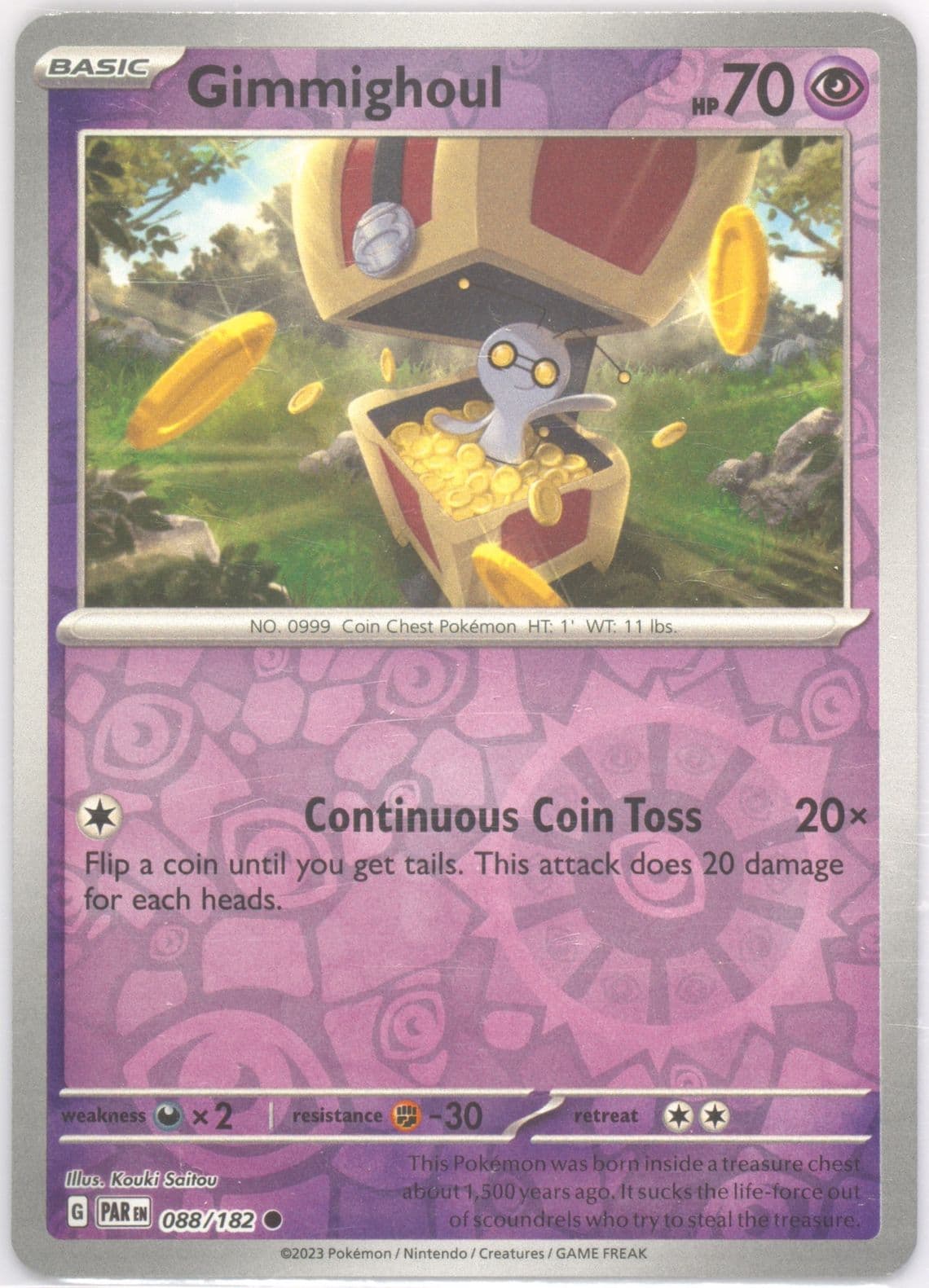 Gimmighoul Reverse Holo (088) 2023 Pokemon Par EN-Paradox Rift