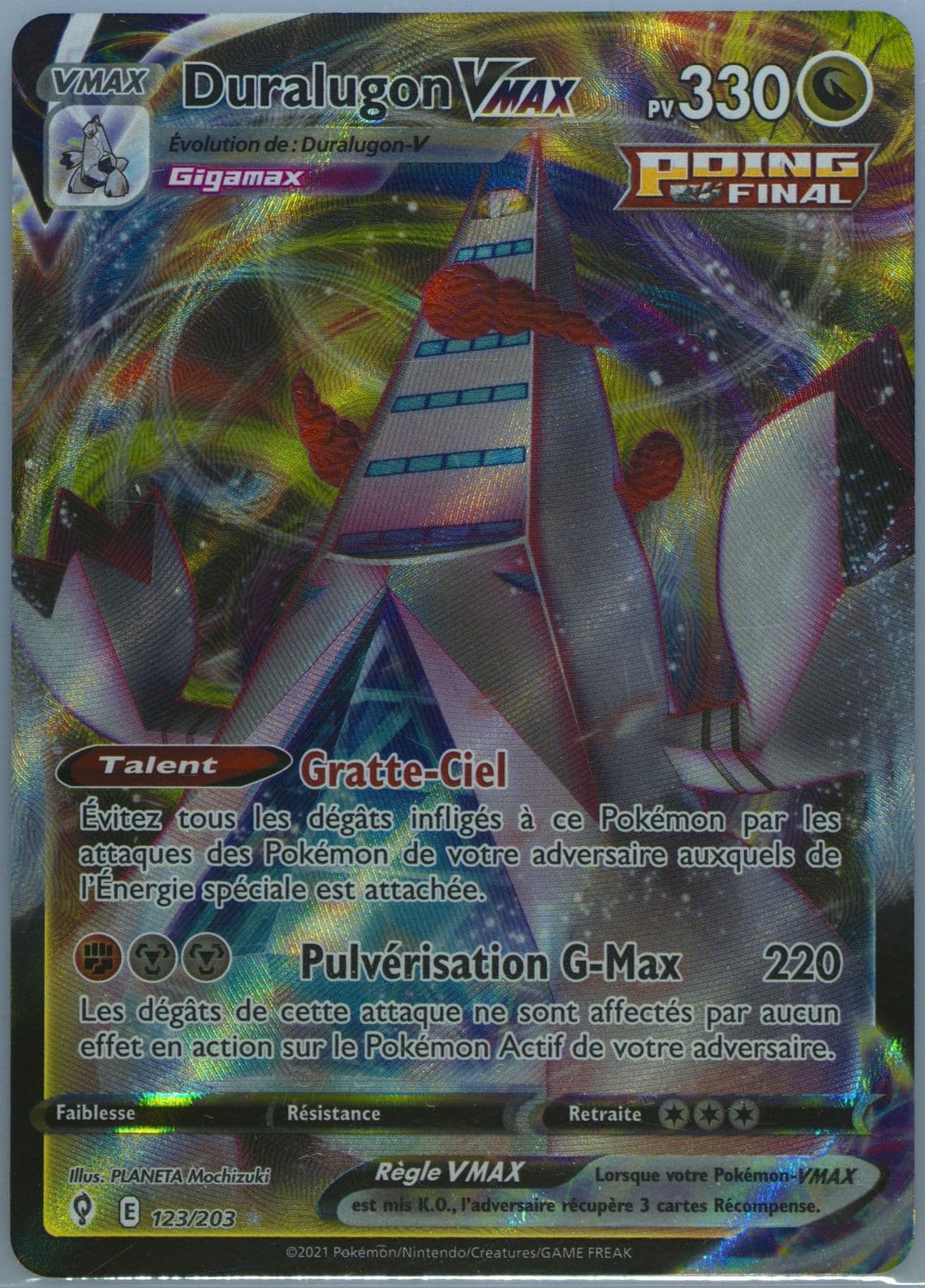 Full Art/Duralugon Vmax French (123) 2021 Pokemon Sword & Shield Evolving Skies