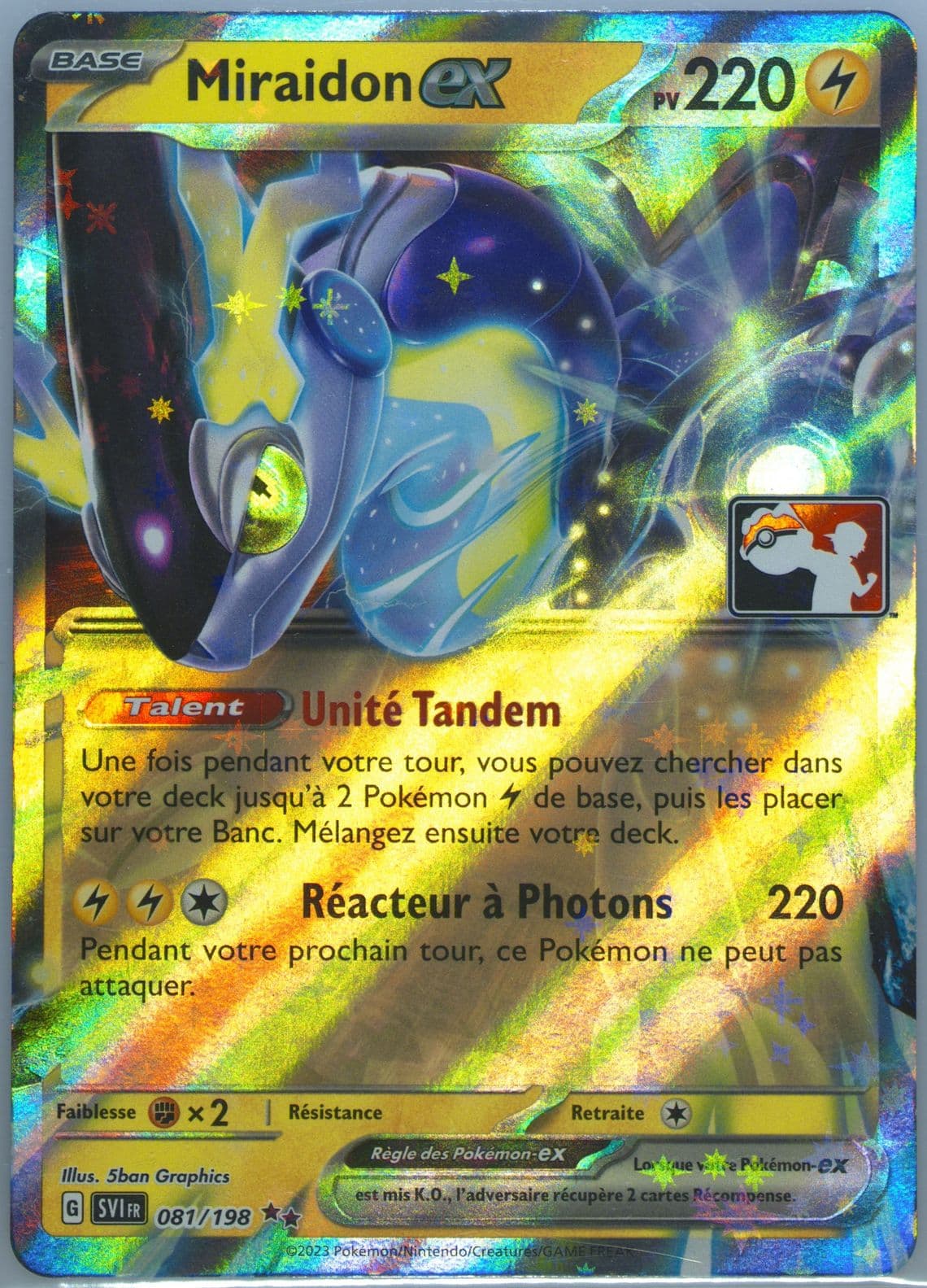 Miraidon EX French (081) 2023-2024 Pokemon Play! Pokemon Prize Pack