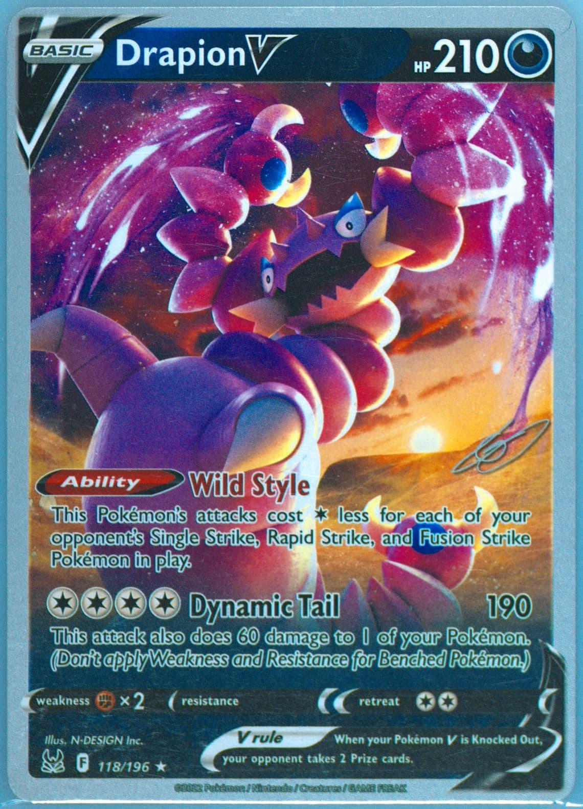 Drapion V (118) 2024 Pokemon 2023 World Championship Deck: Colorless Lugia