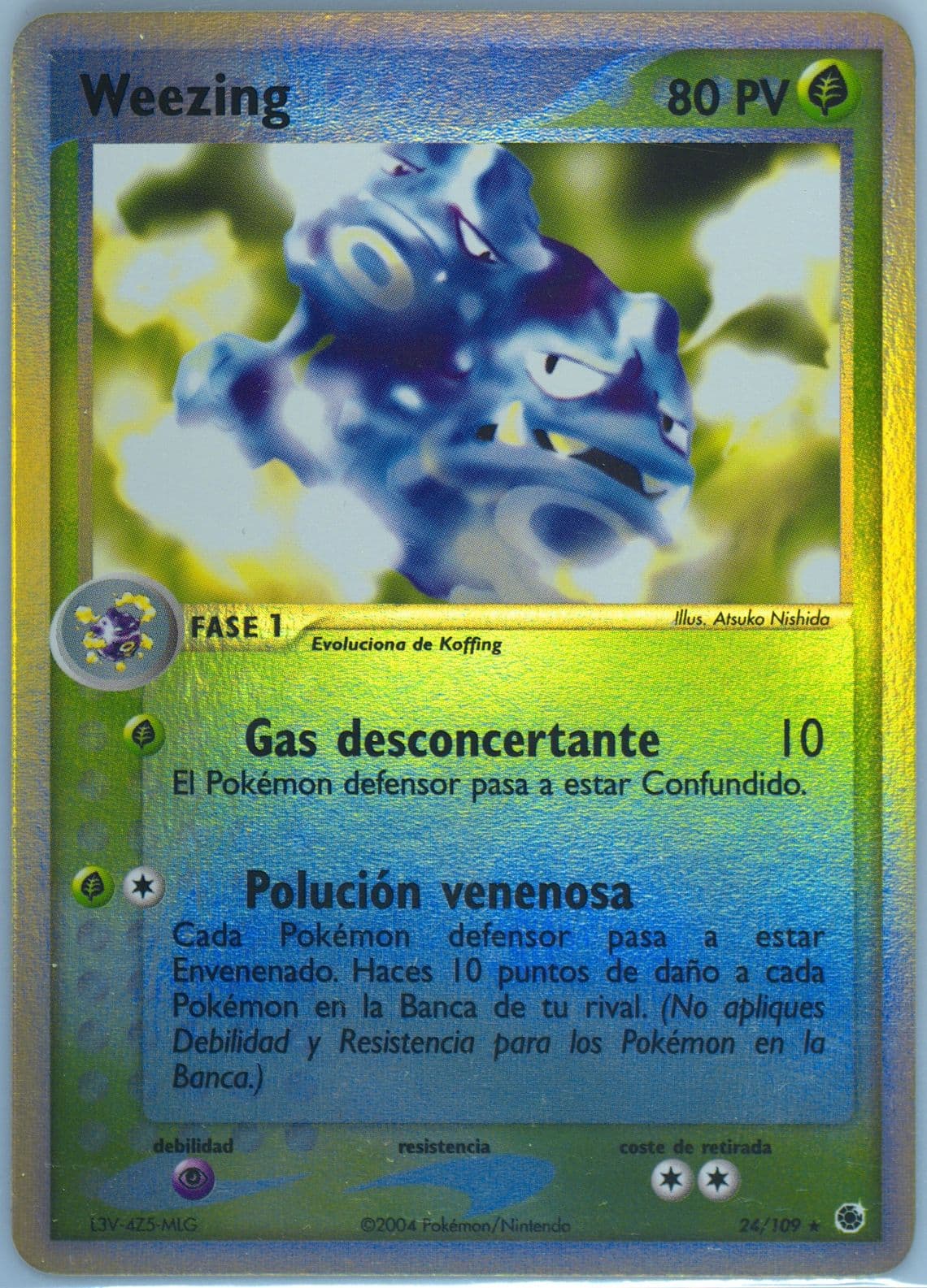 Weezing-Reverse Foil (24) 2004 Pokemon Spanish EX Ruby & Sapphire