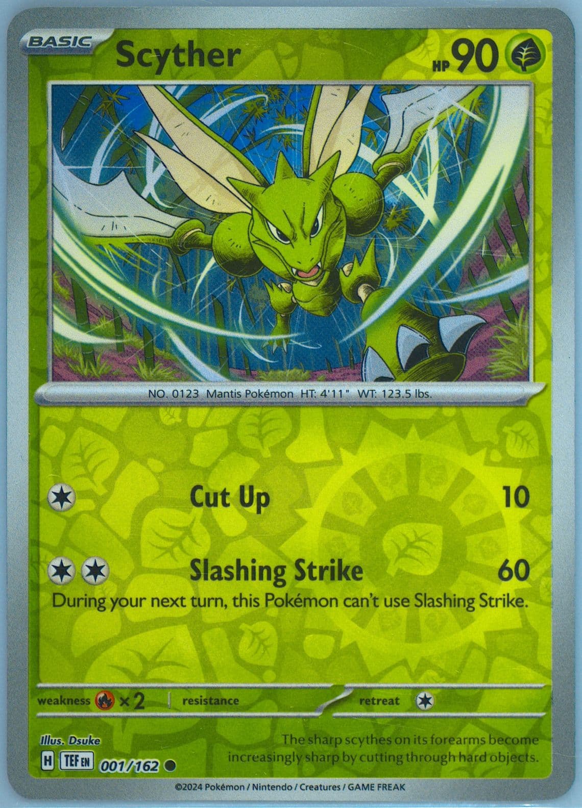 Scyther Reverse Holo (001) 2024 Pokemon Tef EN-Temporal Forces