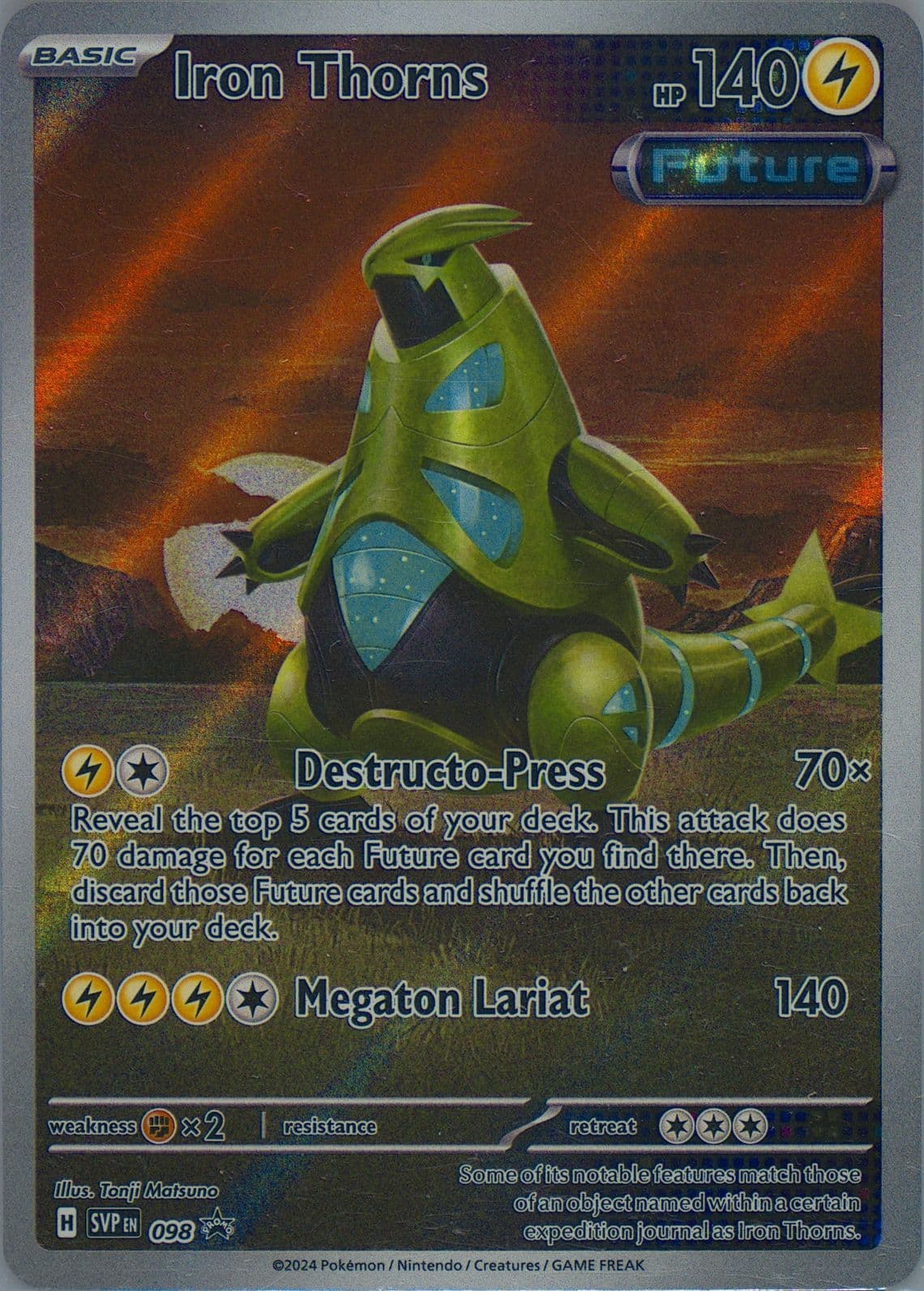 Iron Thorns Temporal Forces Elite Trainer Box-Iron Leaves (098) 2024 Pokemon Svp EN-SV Black Star Promo