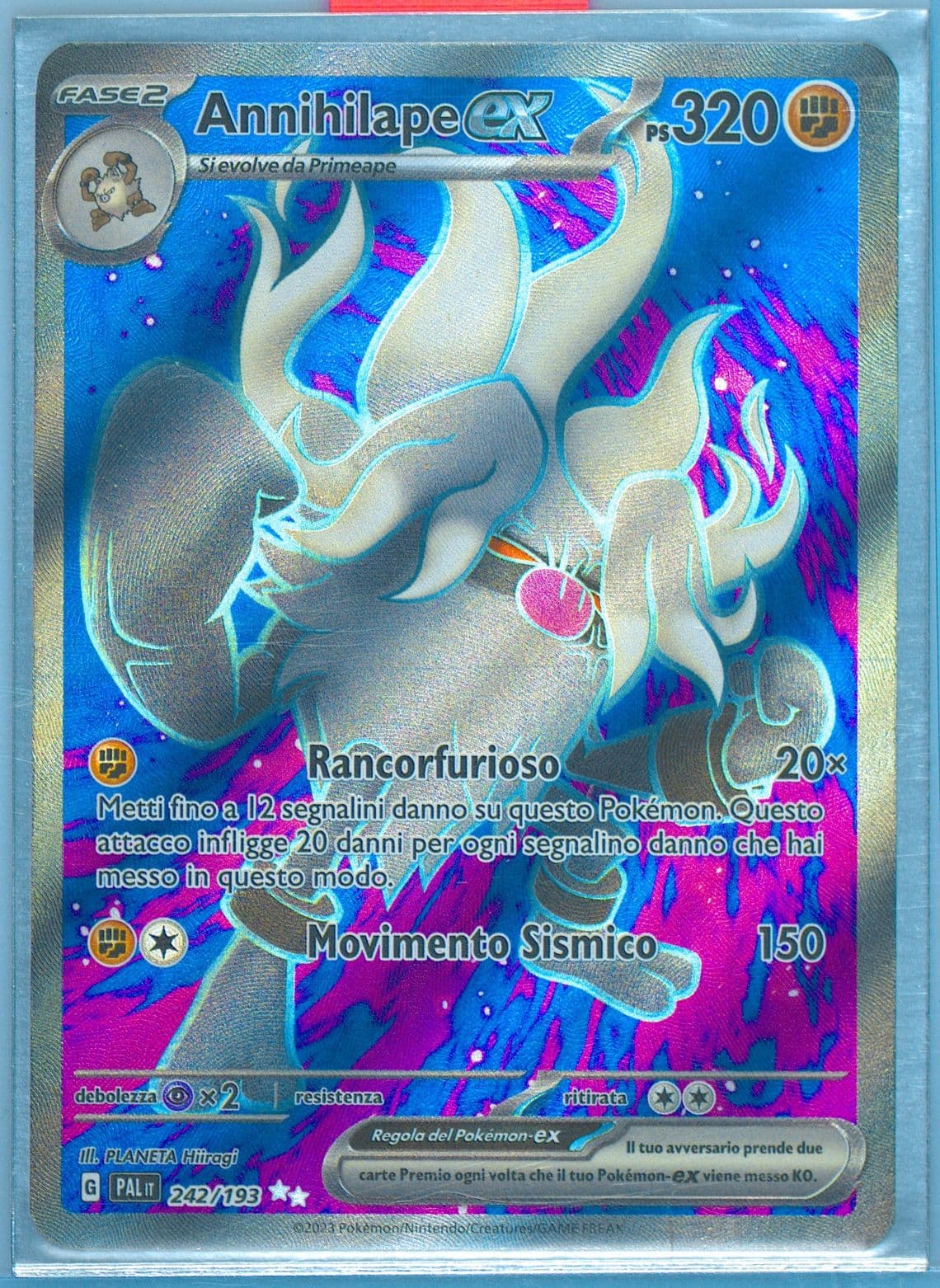 Annihilape EX Ultra Rare (242) 2023 Pokemon Italian Pal It-Paldea Evolved