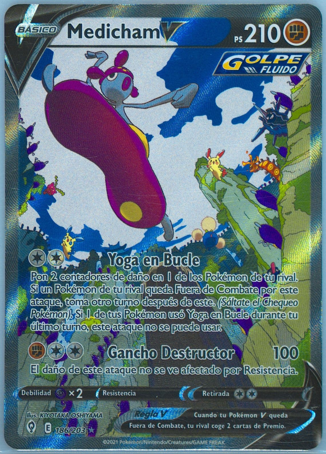 Full Art/Medicham V Spanish (186) 2021 Pokemon Sword & Shield Evolving Skies