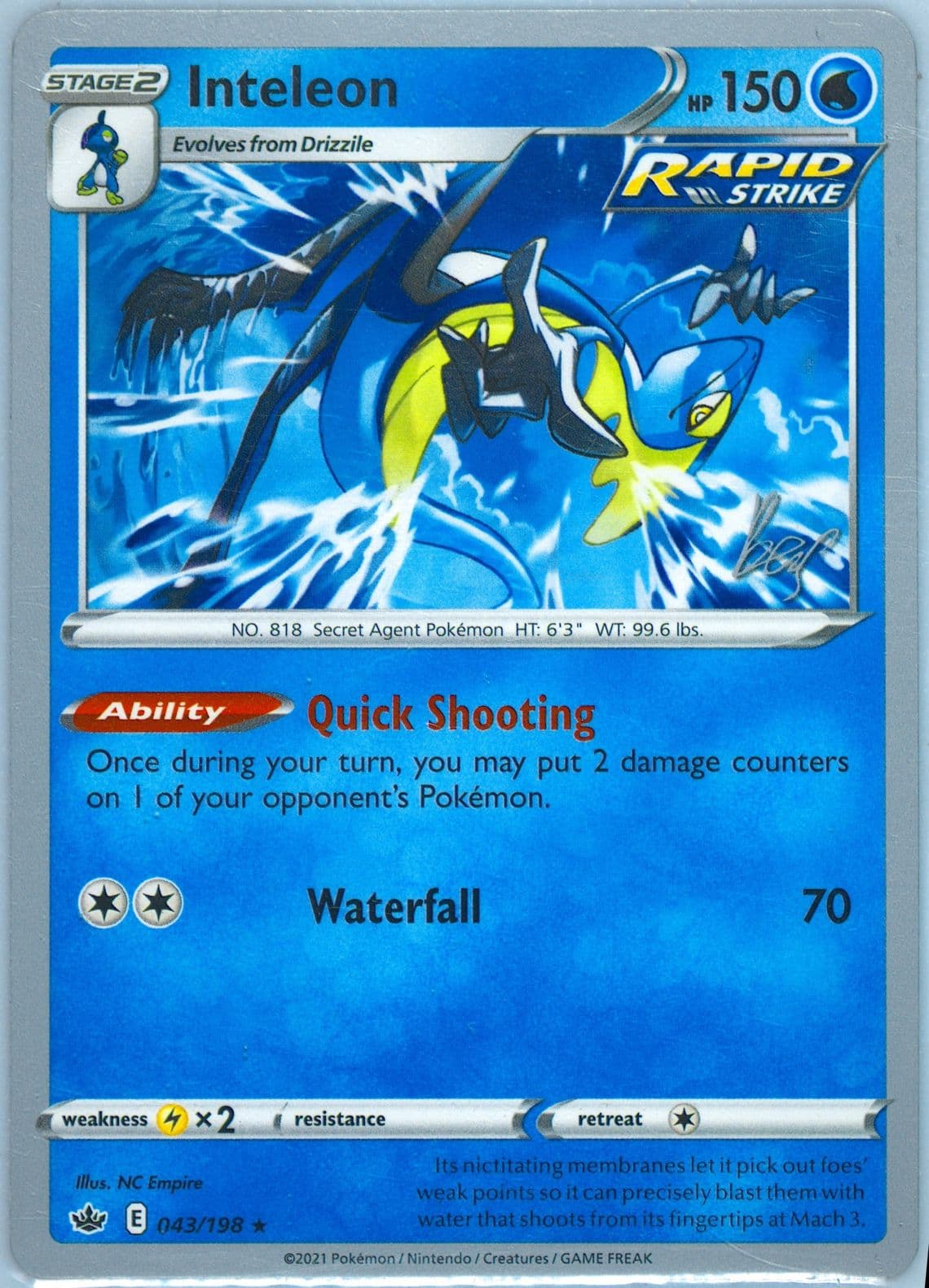 Inteleon Cheryl Again (043) 2023 Pokemon 2022 World Championships Deck: Cheryl Again