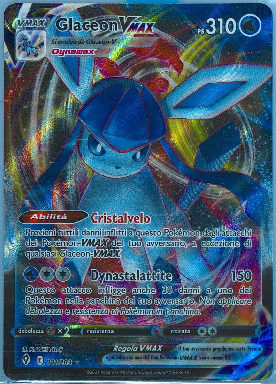 Full Art/Glaceon Vmax Italian (041) 2021 Pokemon Sword & Shield Evolving Skies