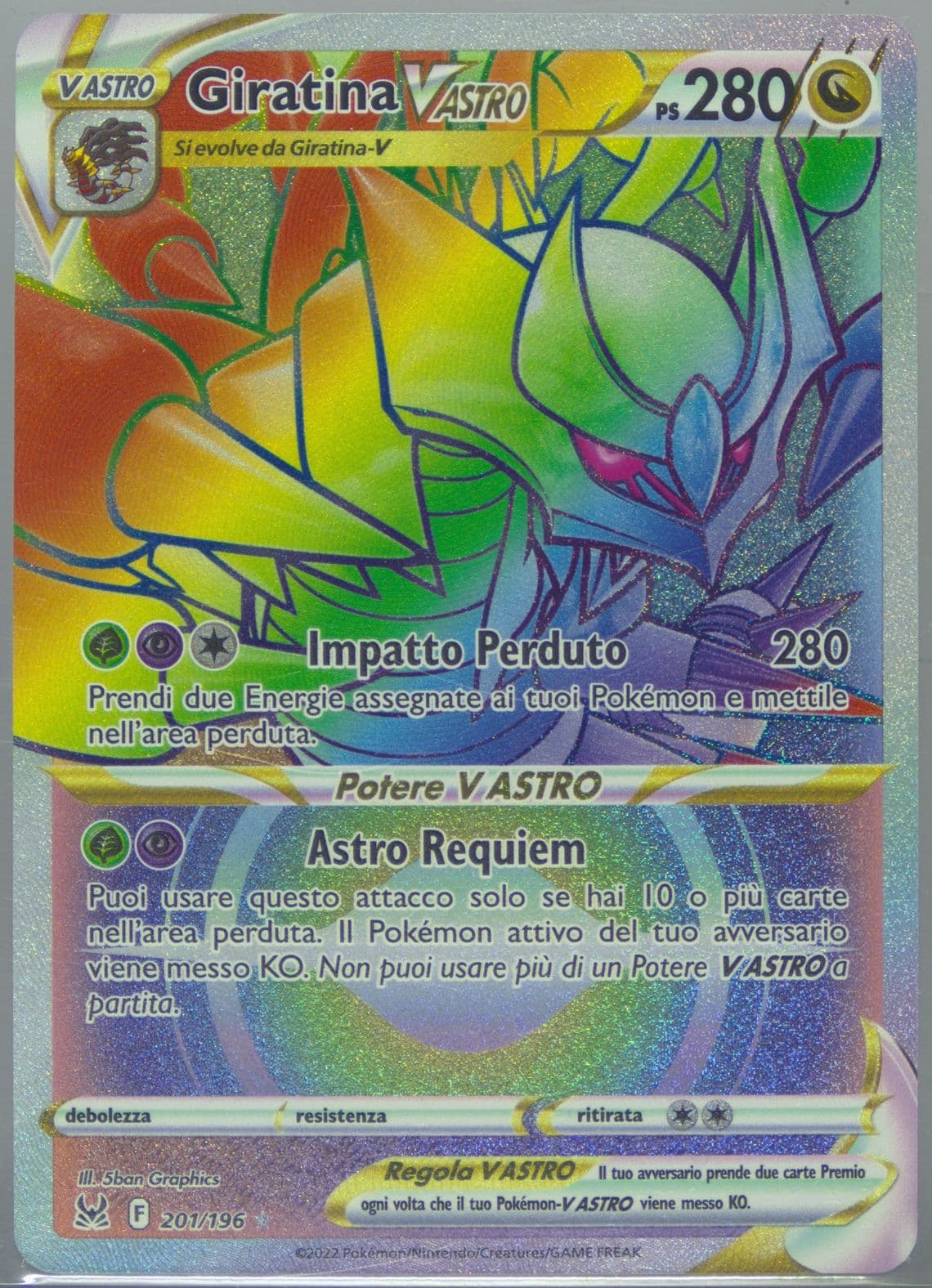 Full Art/Giratina Vstar Italian-Secret (201) 2022 Pokemon Sword & Shield Lost Origin