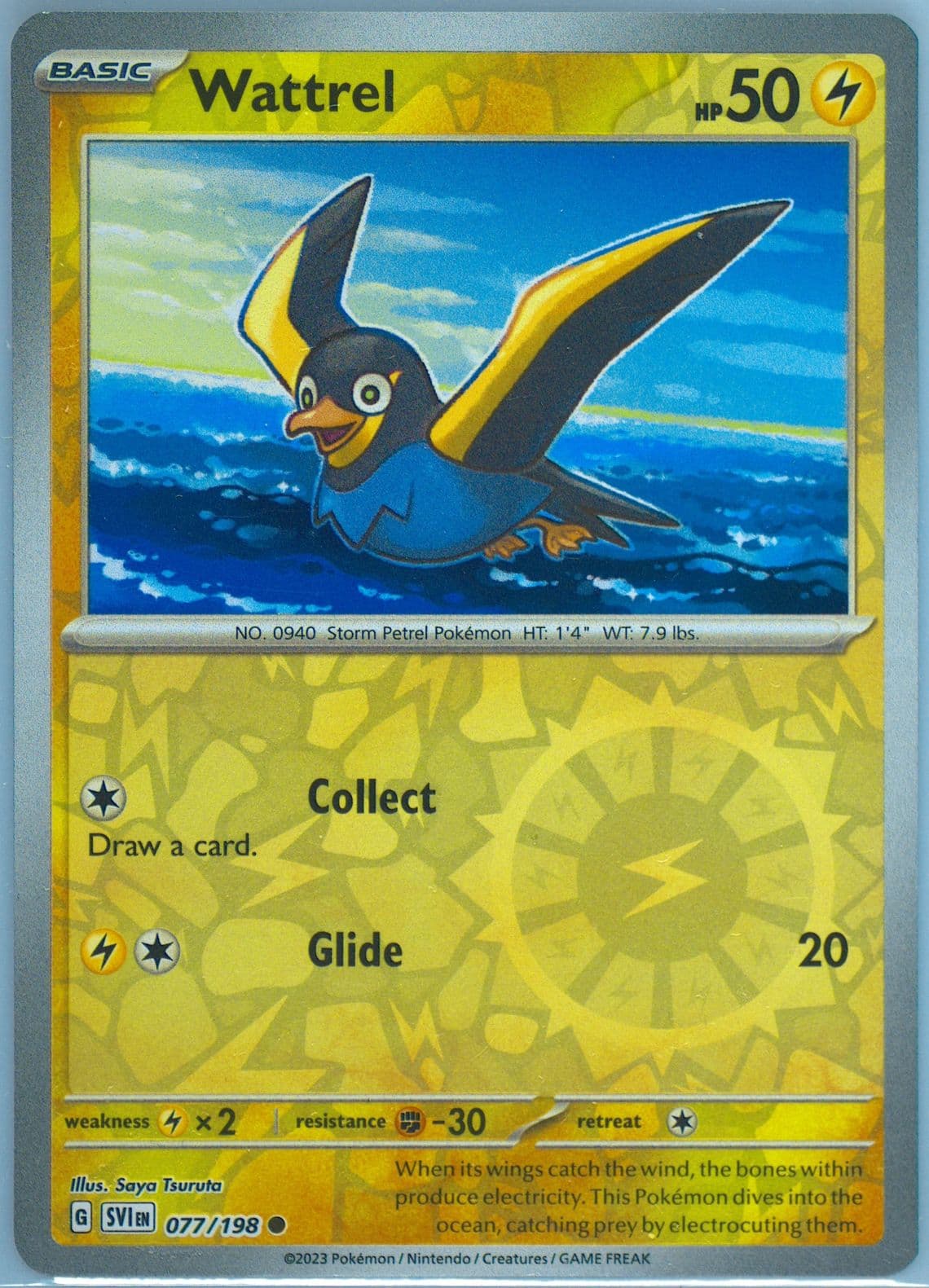 Wattrel Reverse Holo (077) 2023 Pokemon Svi EN-Scarlet & Violet