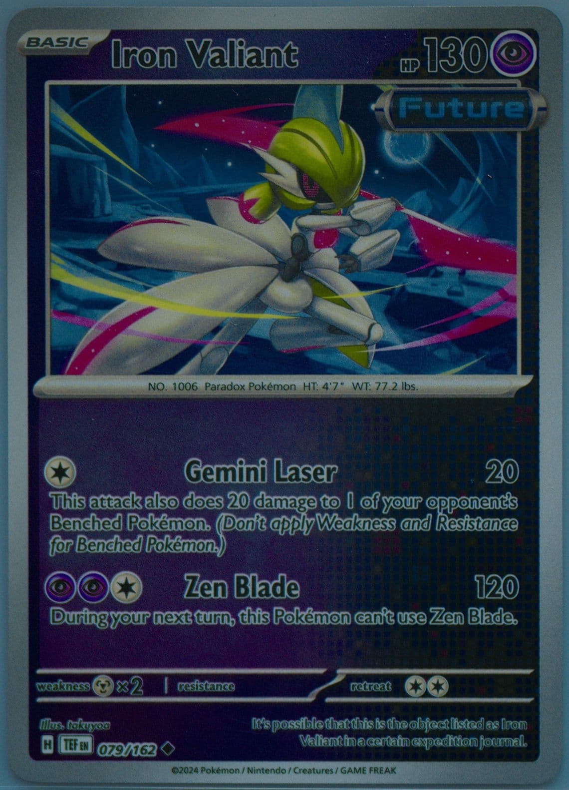 Iron Valiant Reverse Holo (079) 2024 Pokemon Tef EN-Temporal Forces