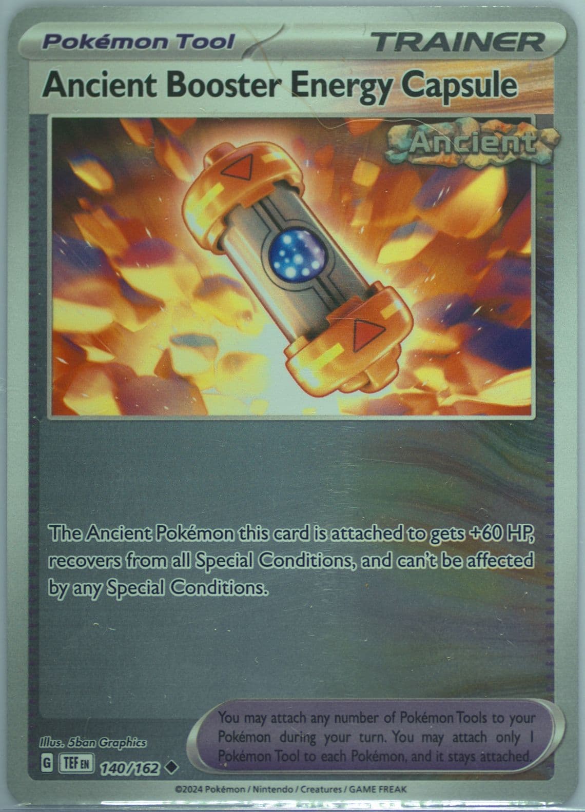 Ancient Booster Energy Capsule Reverse Holo (140) 2024 Pokemon Tef EN-Temporal Forces