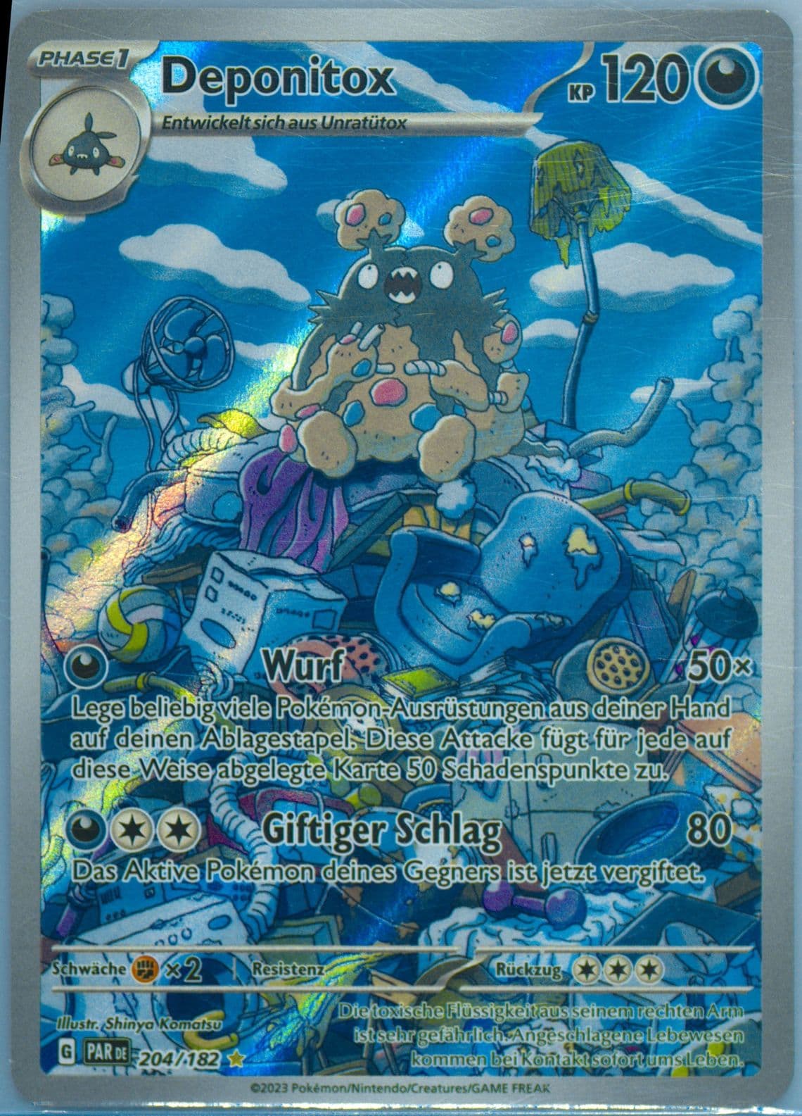 Garbodor Illustration Rare (204) 2023 Pokemon German Par de-Paradox Rift