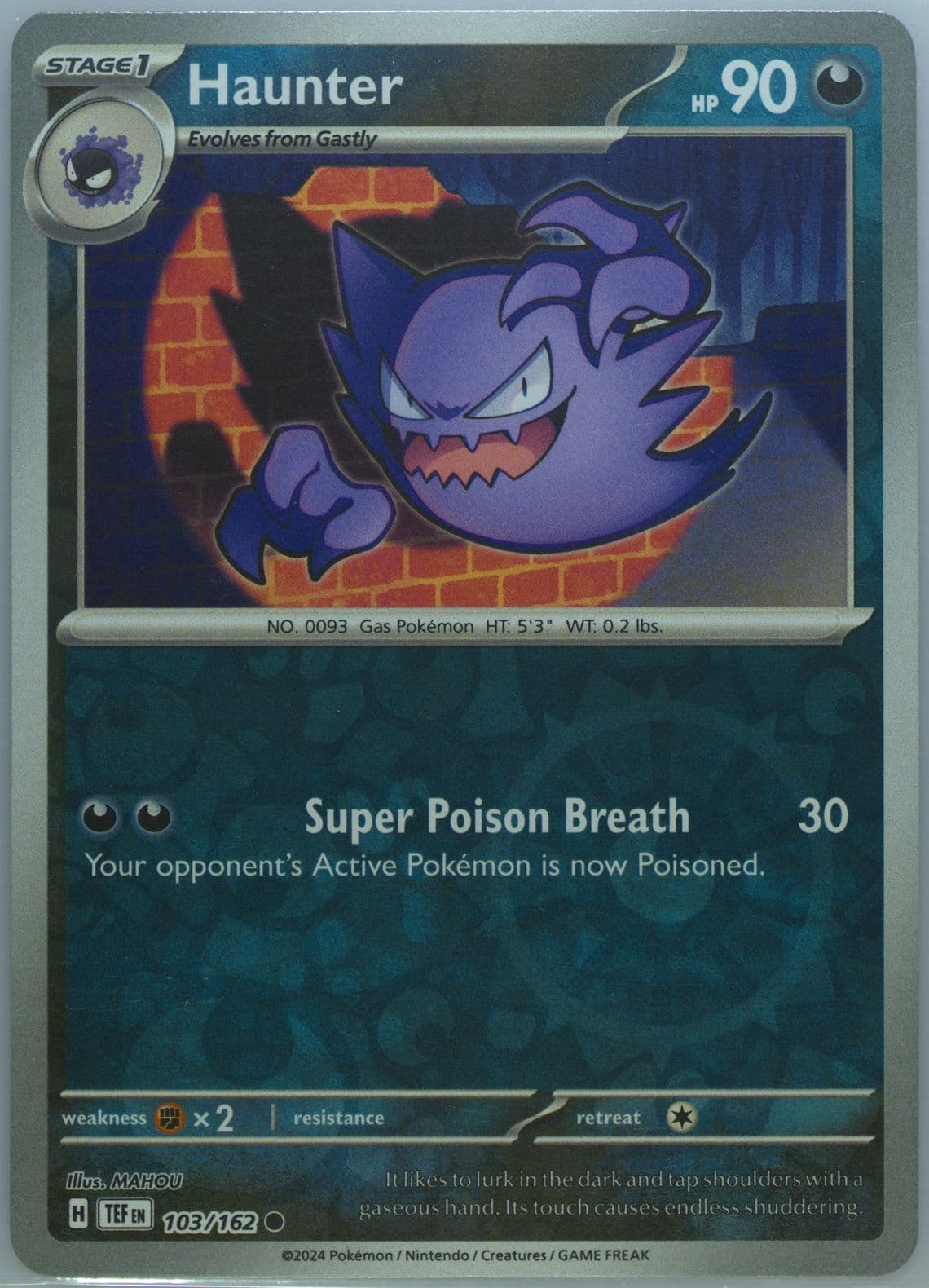 Haunter Reverse Holo (103) 2024 Pokemon Tef EN-Temporal Forces
