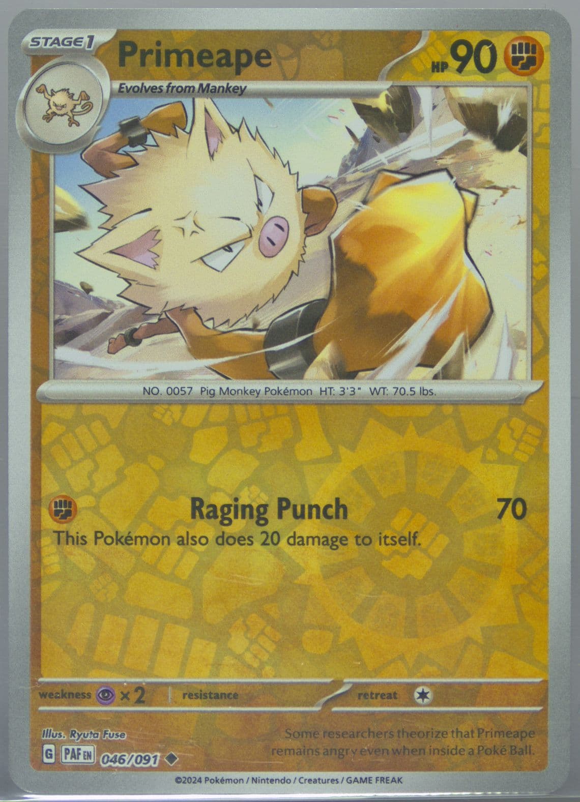 Primeape Reverse Holo (046) 2024 Pokemon Paf EN-Paldean Fates