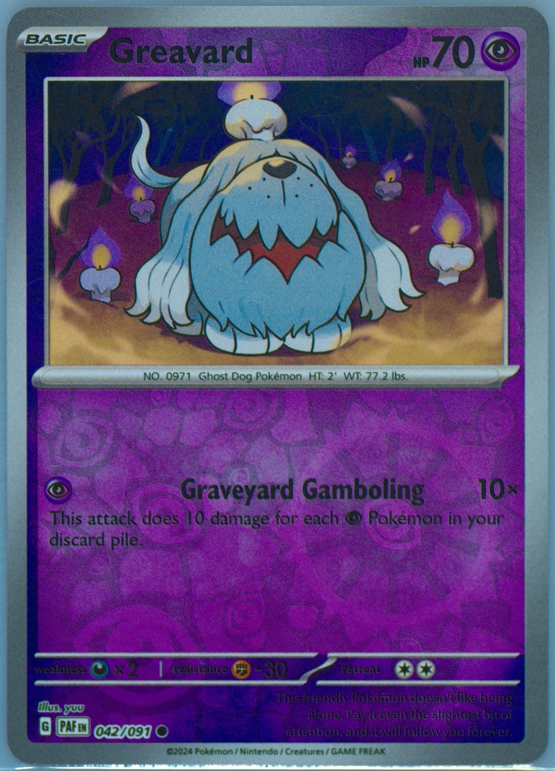 Greavard Reverse Holo (042) 2024 Pokemon Paf EN-Paldean Fates