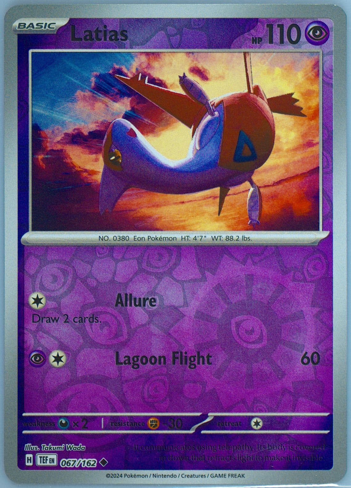Latias Reverse Holo (067) 2024 Pokemon Tef EN-Temporal Forces