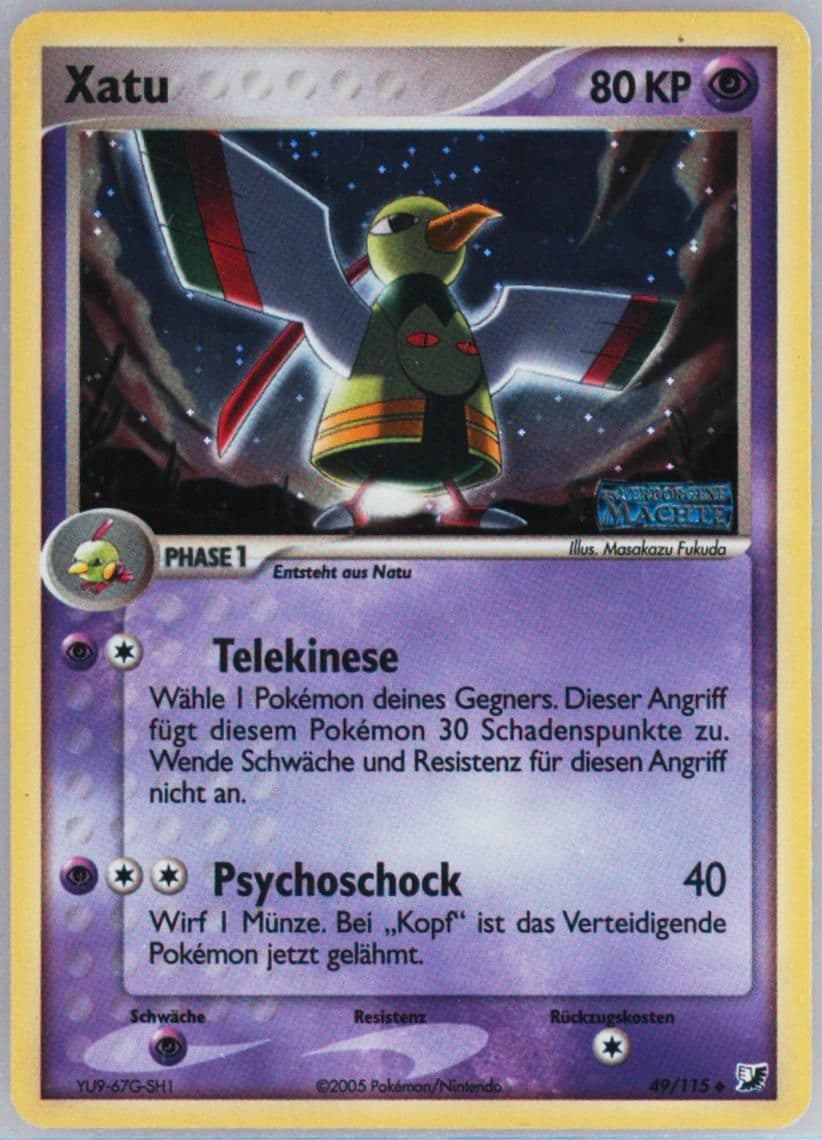 Xatu-Reverse Foil German (49) 2005 Pokemon EX Unseen Forces