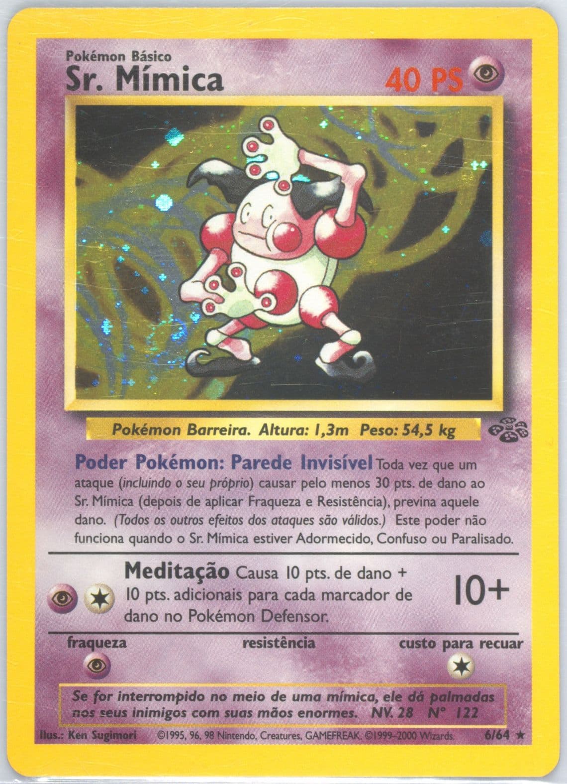 Sr. Mime-Holo (6) 2000 Pokemon Portuguese Jungle