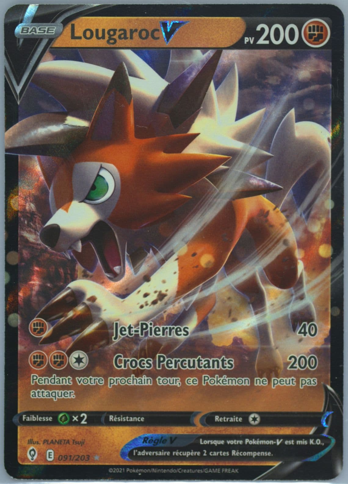 Lougaroc V French (091) 2021 Pokemon Sword & Shield Evolving Skies