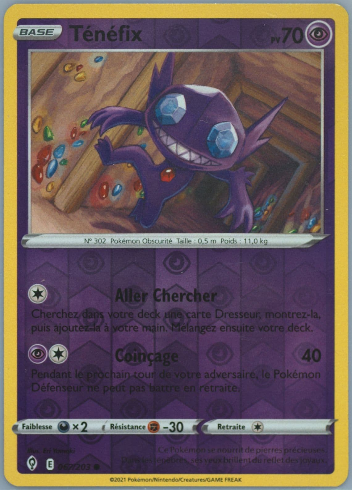 Tenefix-Reverse Foil French (067) 2021 Pokemon Sword & Shield Evolving Skies