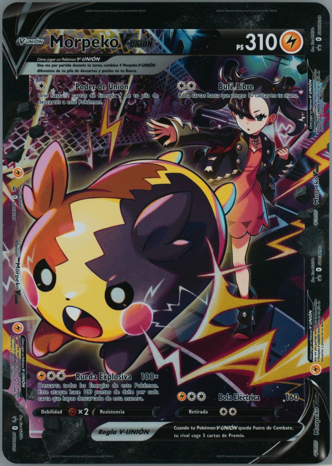 Full Art/Morpeko V-Union Crown Zenith Premium Playmat Collection-Morpeko V-Union-Jumbo-Spanish 2023 Pokemon Swsh Black Star Promo