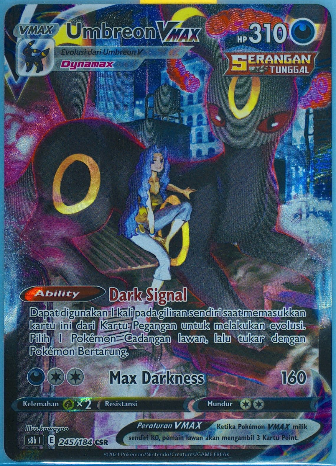 Full Art/Umbreon Vmax (245) 2022 Pokemon Indonesian Sword & Shield Vmax Climax