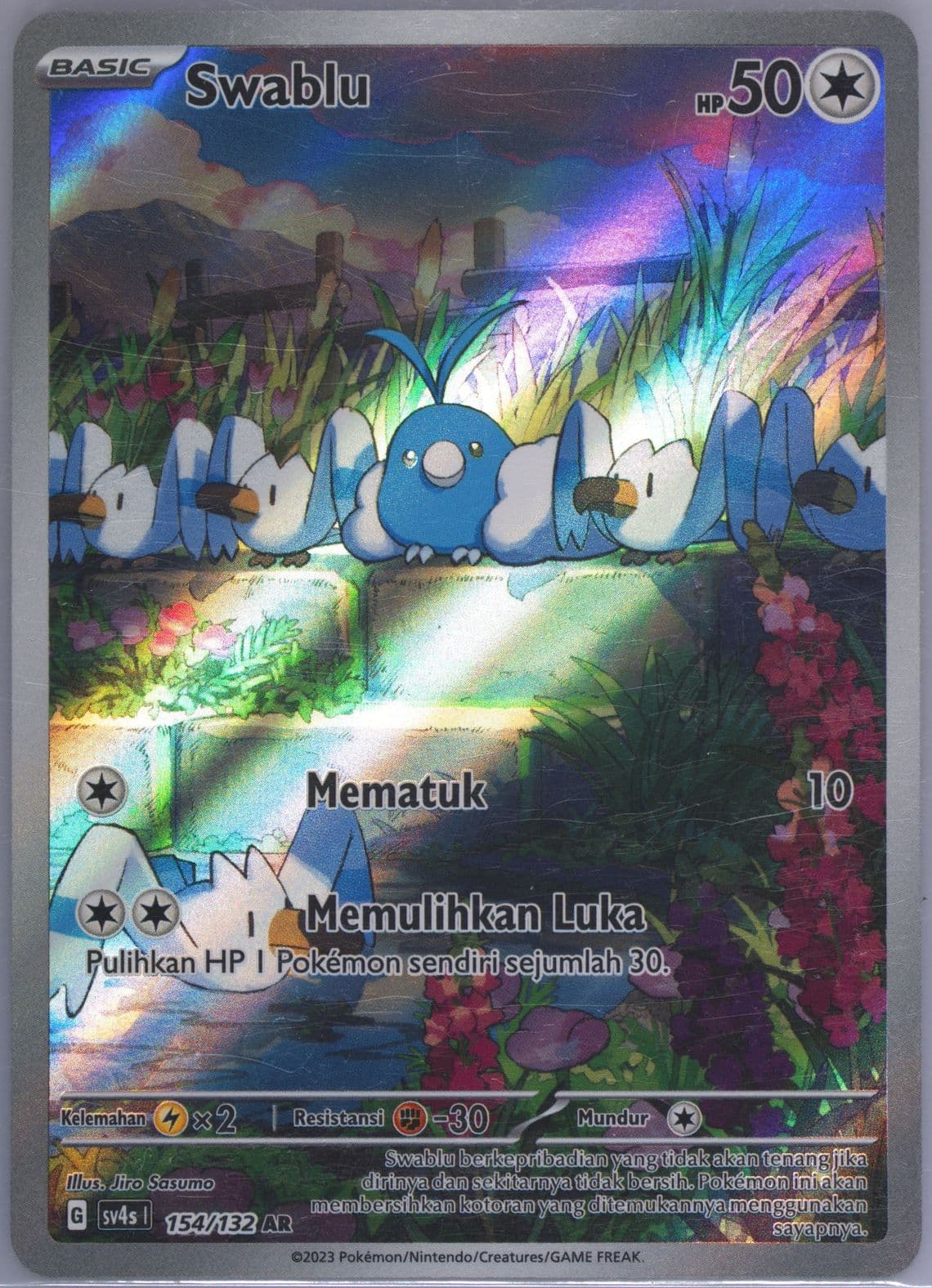 Swablu Art Rare (154) 2023 Pokemon Indonesian Sv4s I-Pokemon Paradox Encounters