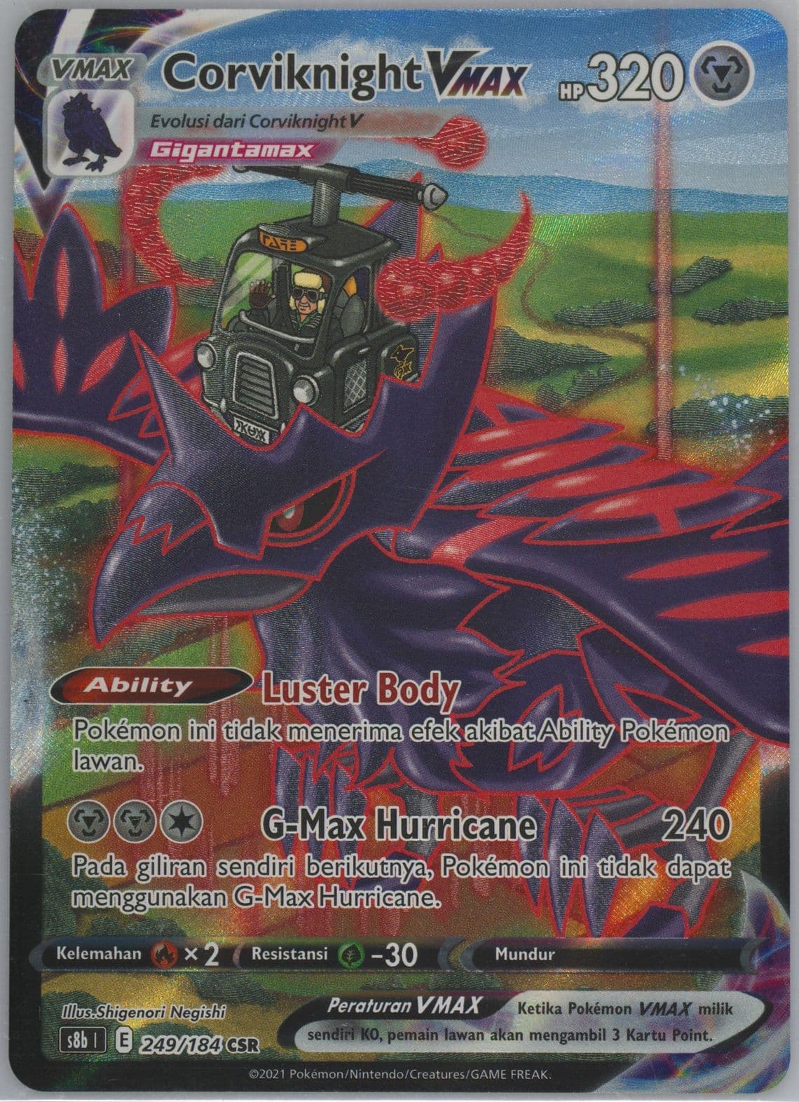 Full Art/Corviknight Vmax (249) 2022 Pokemon Indonesian Sword & Shield Vmax Climax