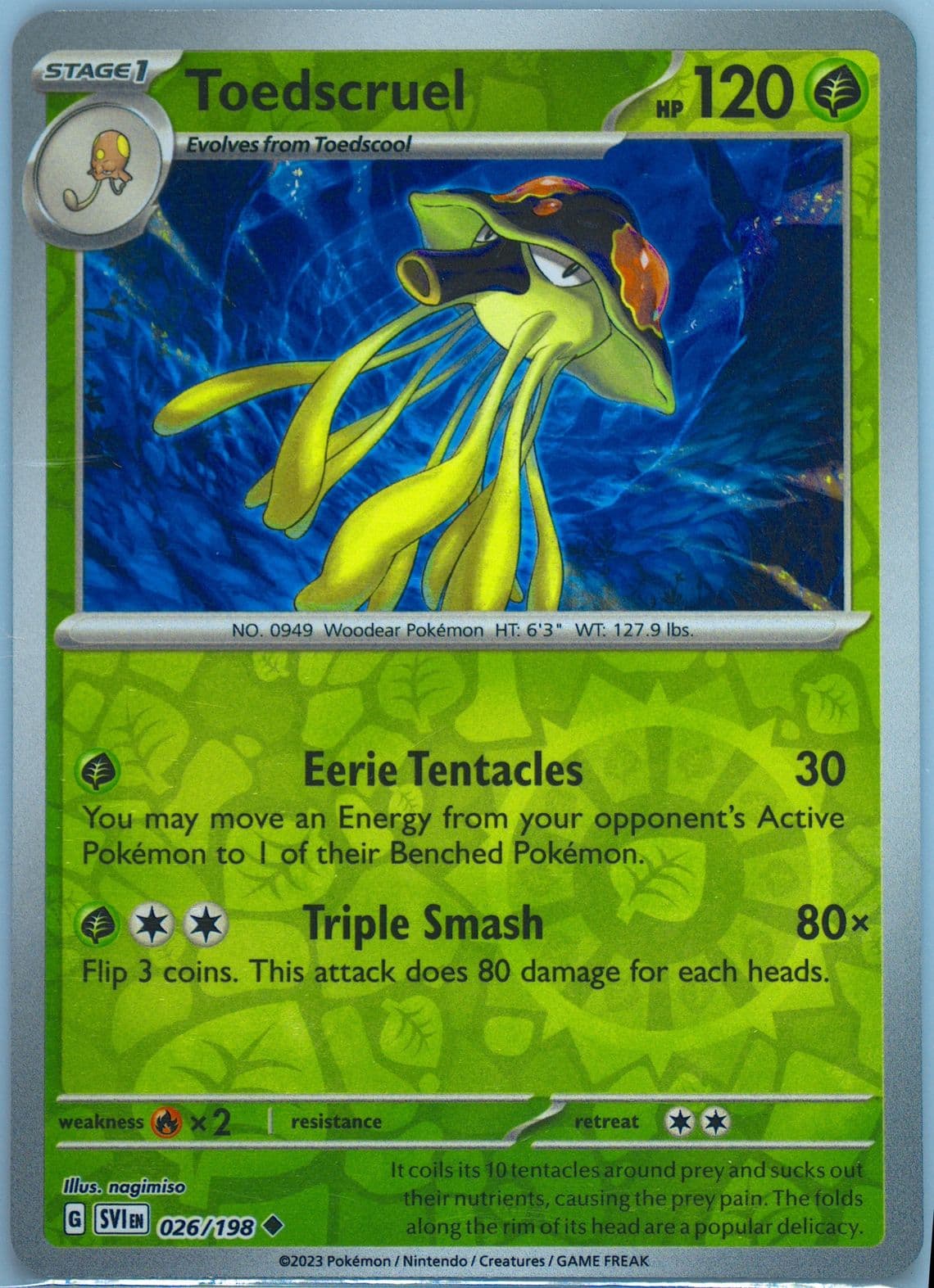 Toedscruel Reverse Holo (026) 2023 Pokemon Svi EN-Scarlet & Violet