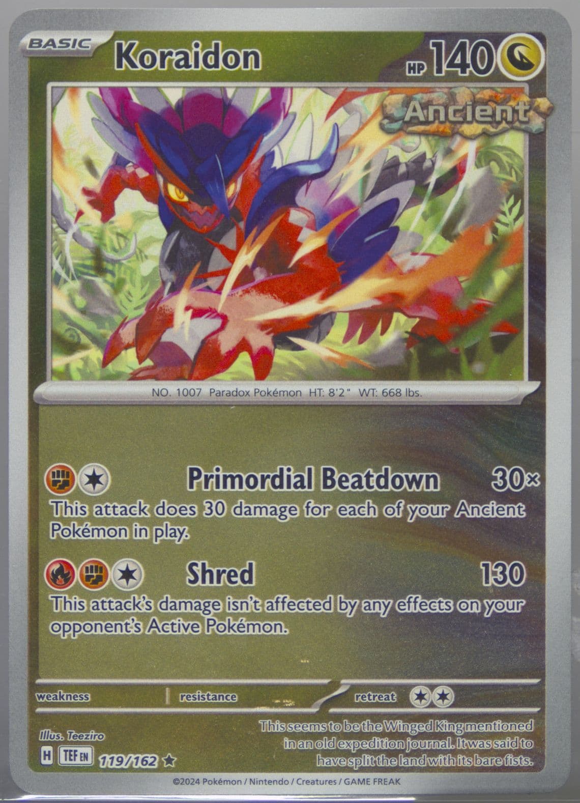 Koraidon Reverse Holo (119) 2024 Pokemon Tef EN-Temporal Forces