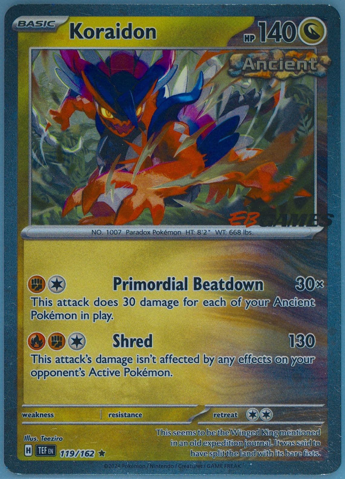 Koraidon EB Games Exclusive (119) 2024 Pokemon Tef EN-Temporal Forces