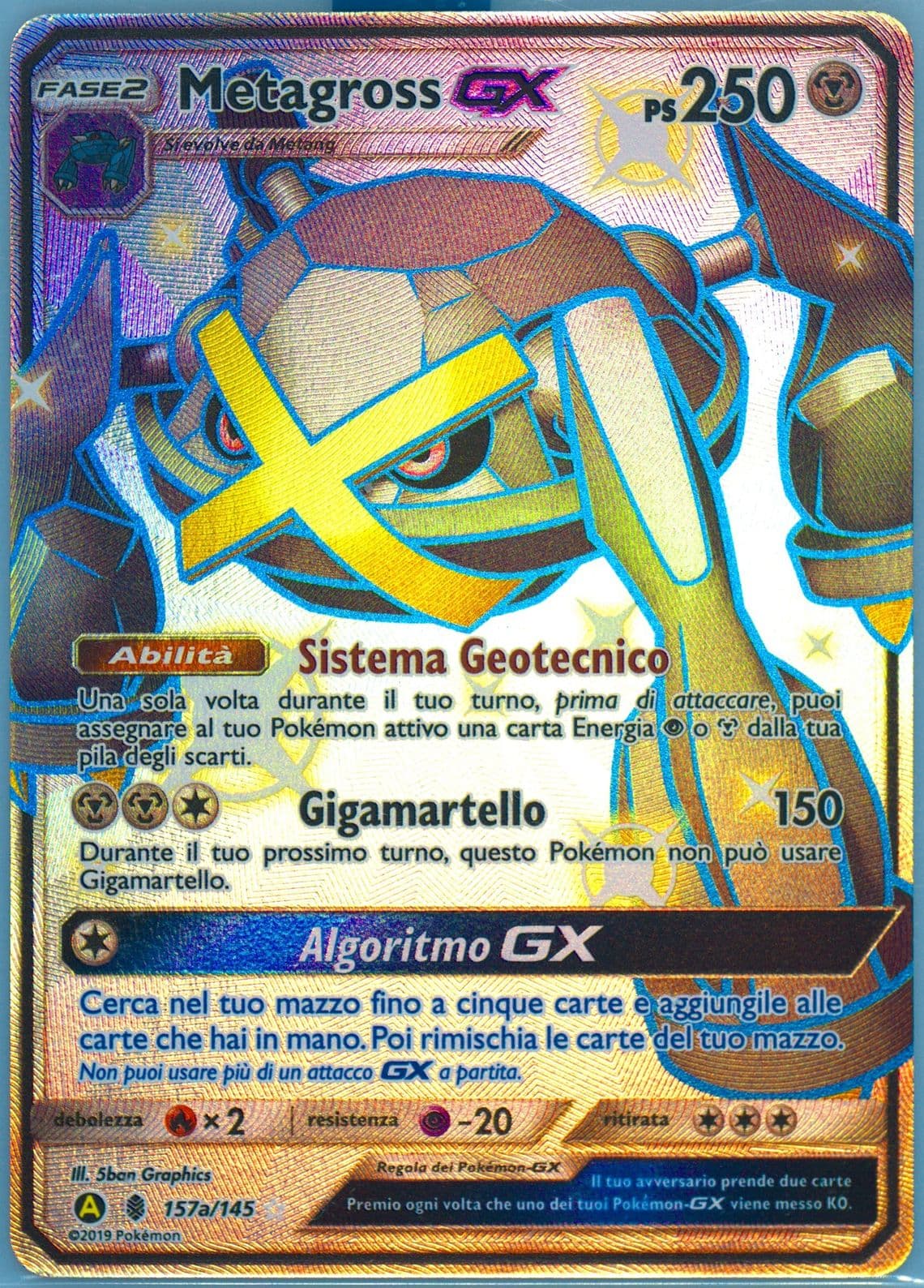 Full Art/Metagross GX 2019 Yellow A Alternate Art Hidden Fates Ultra Ball Collection-Italian (157a) 2017 Pokemon Sun & Moon Guardians Rising