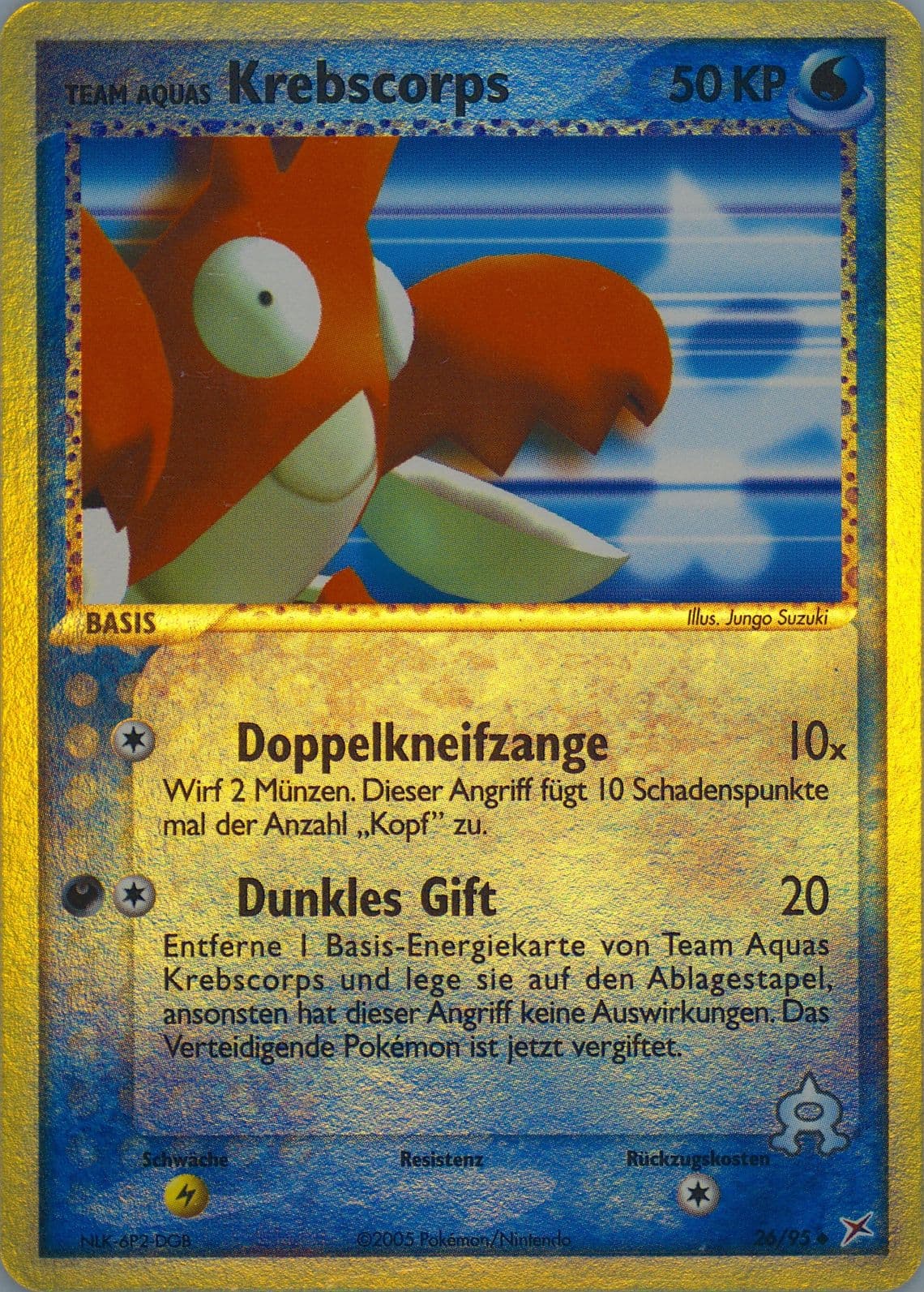 Team Aquas Krebscorps-Reverse Foil (26) 2005 Pokemon German EX Team Magma VS Team Aqua