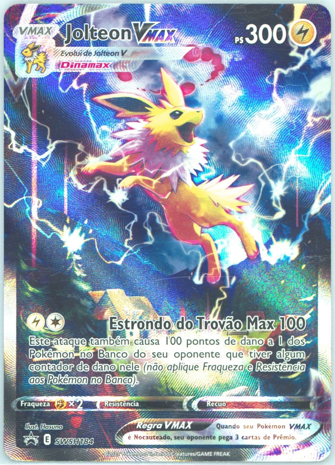 Full Art/Jolteon Vmax Jolteon Vmax Premium Collection-Portuguese (184) 2022 Pokemon Swsh Black Star Promo