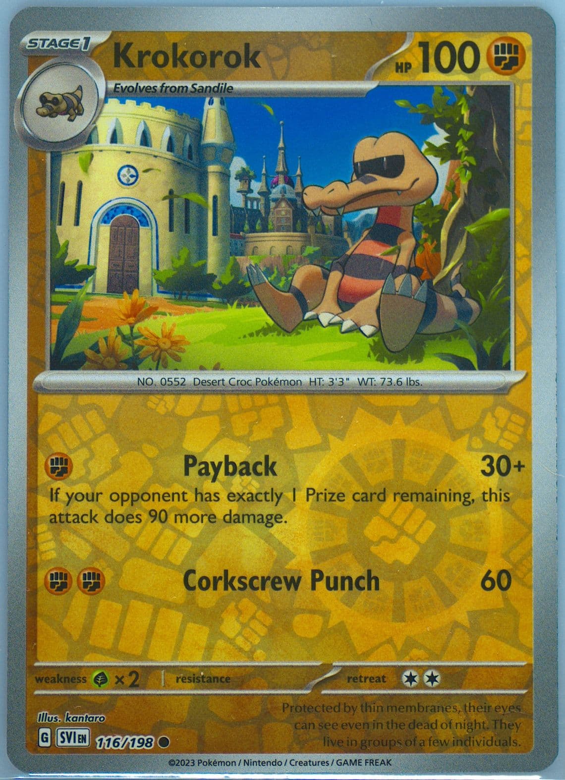 Krokorok Reverse Holo (116) 2023 Pokemon Svi EN-Scarlet & Violet