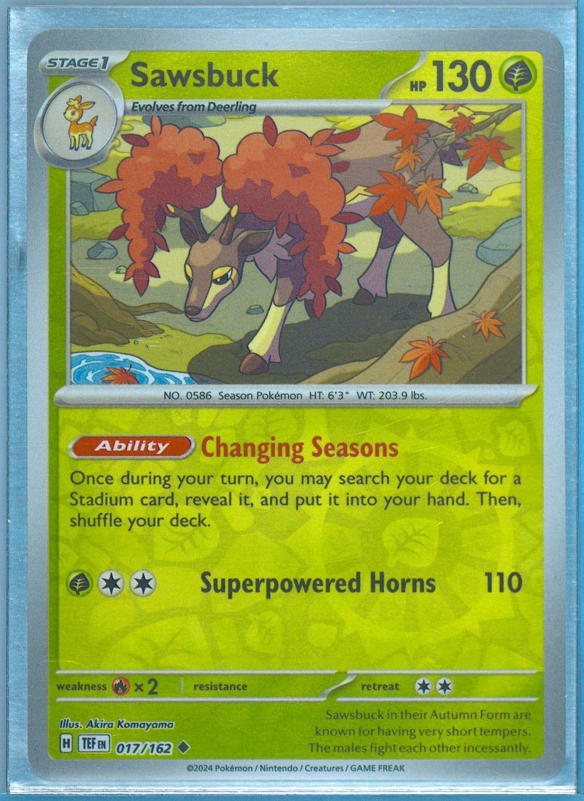 Sawsbuck Reverse Holo (017) 2024 Pokemon Tef EN-Temporal Forces