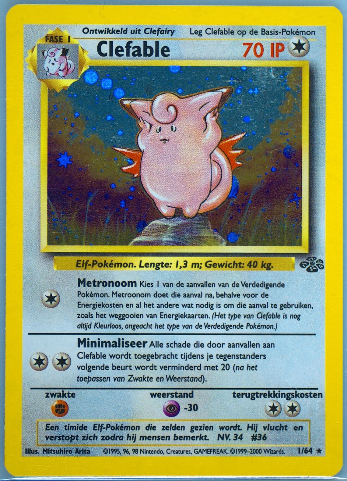 Clefable-Holo (1) 2000 Pokemon Dutch Jungle