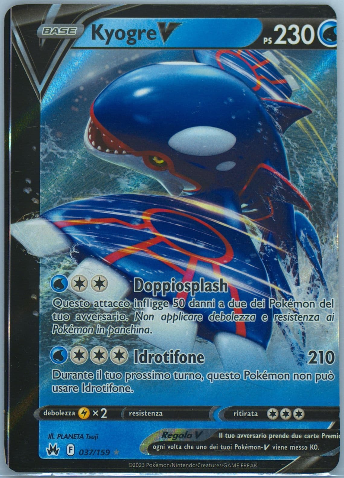 Kyogre V Italian (037) 2023 Pokemon Sword and Shield Crown Zenith