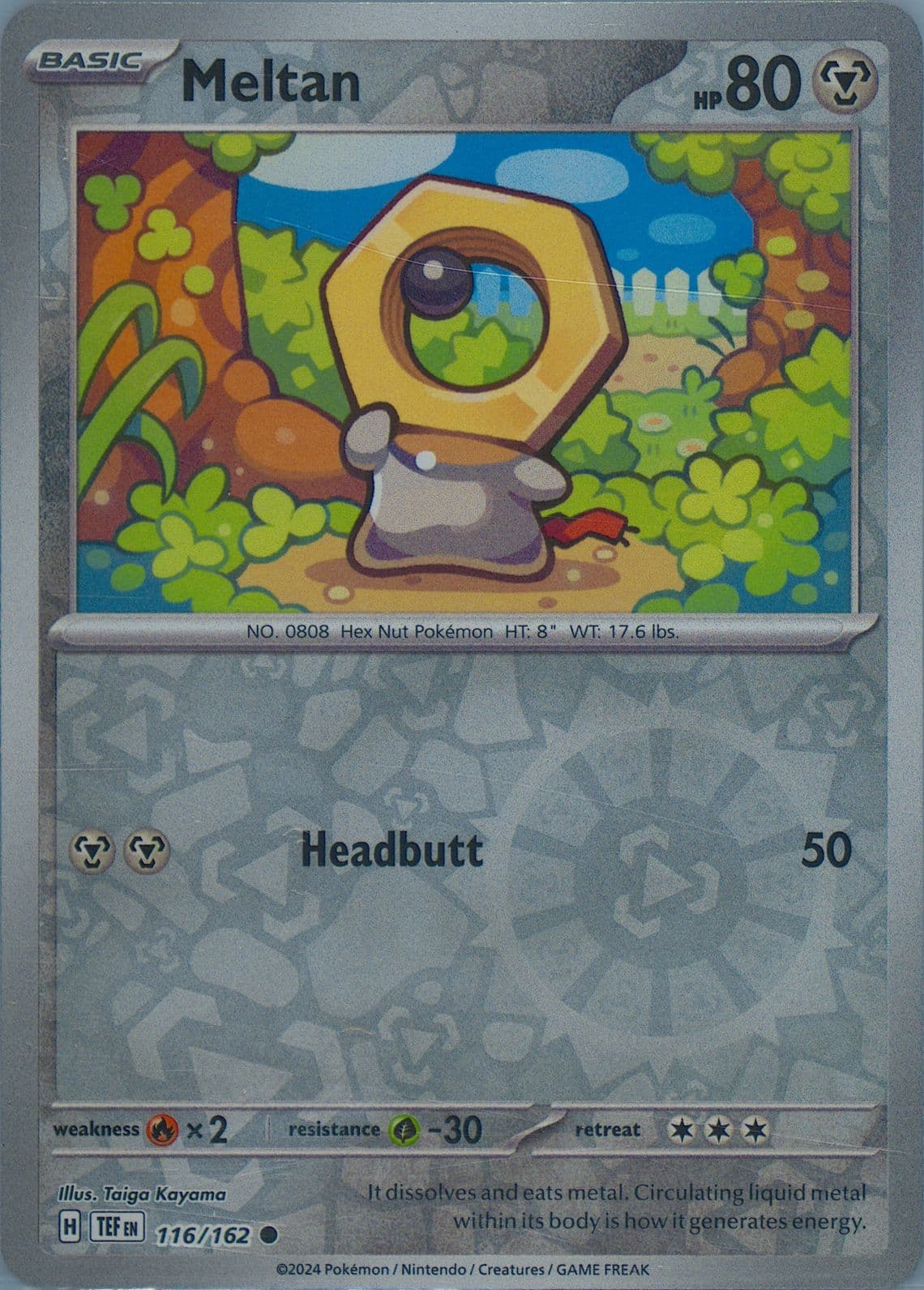 Meltan Reverse Holo (116) 2024 Pokemon Tef EN-Temporal Forces