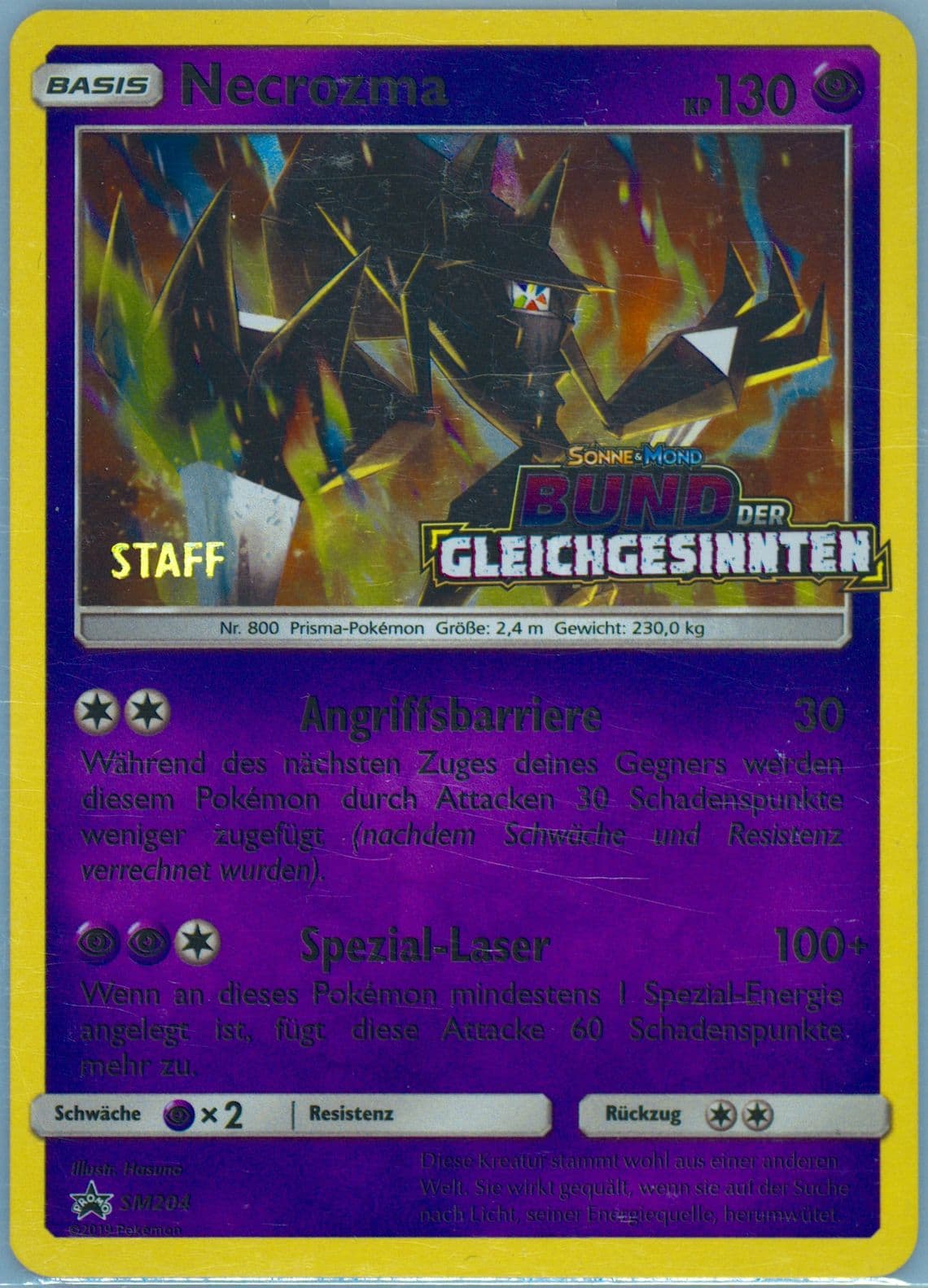 Necrozma-Holo Unified Minds Prerelease-Staff-German (SM204) 2019 Pokemon SM Black Star Promo