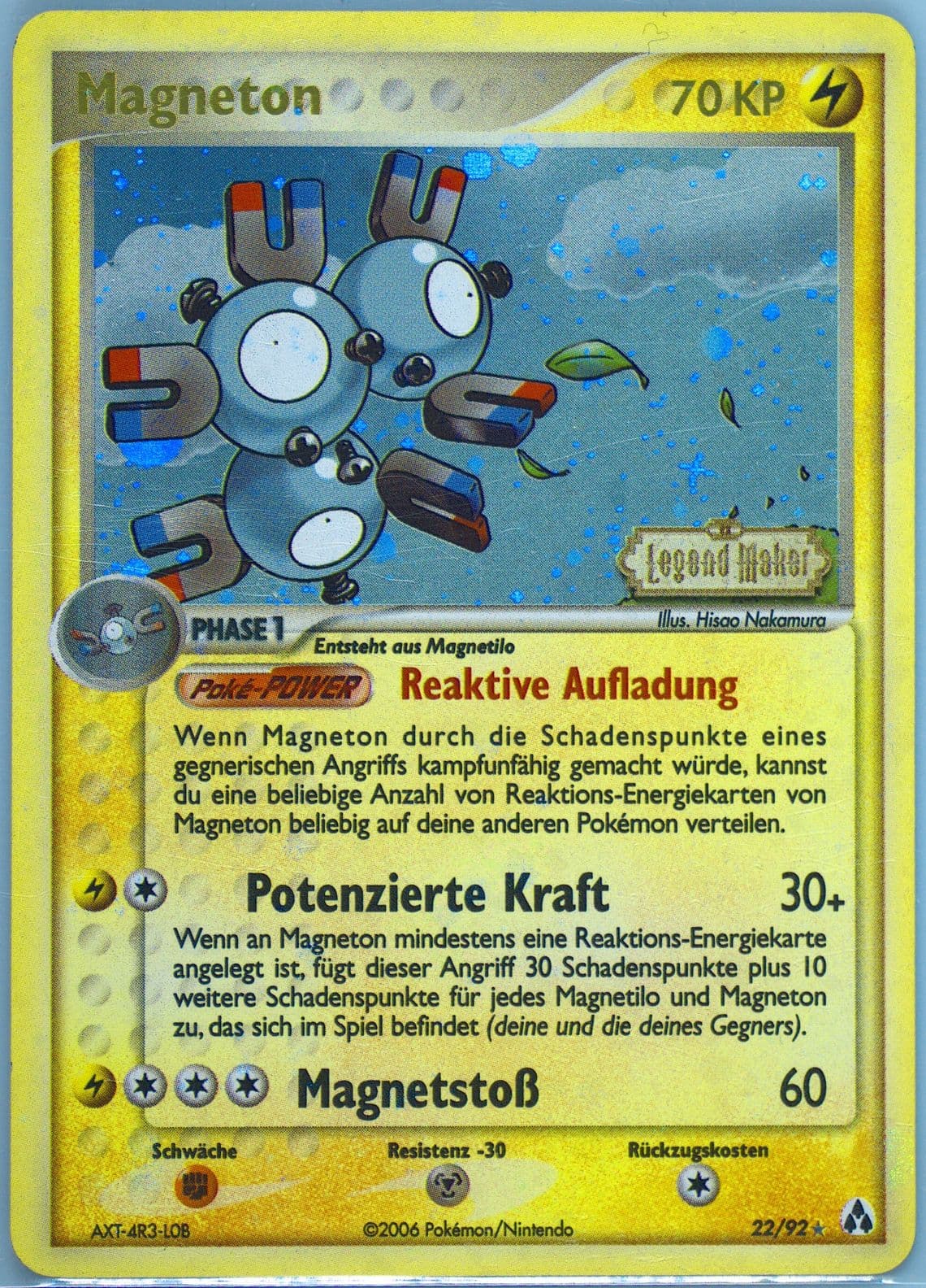 Magneton-Reverse Foil German (22) 2006 Pokemon EX Legend Maker