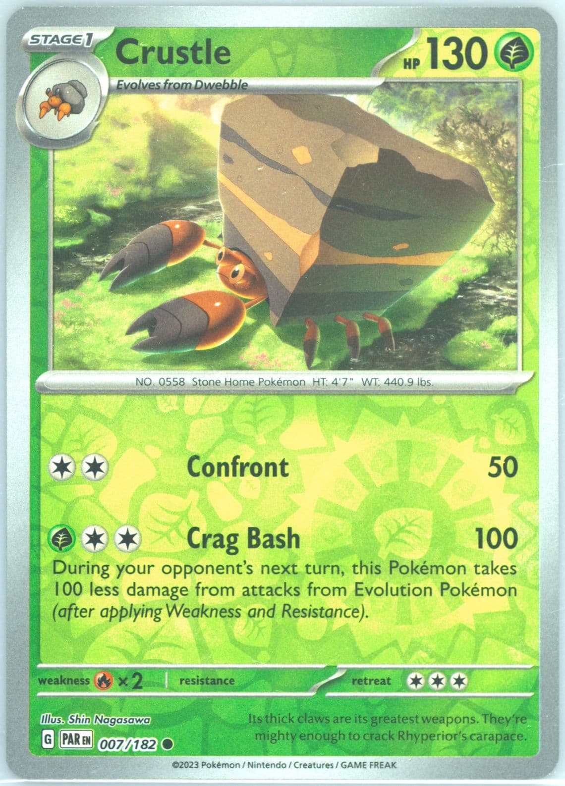 Crustle Reverse Holo (007) 2023 Pokemon Par EN-Paradox Rift