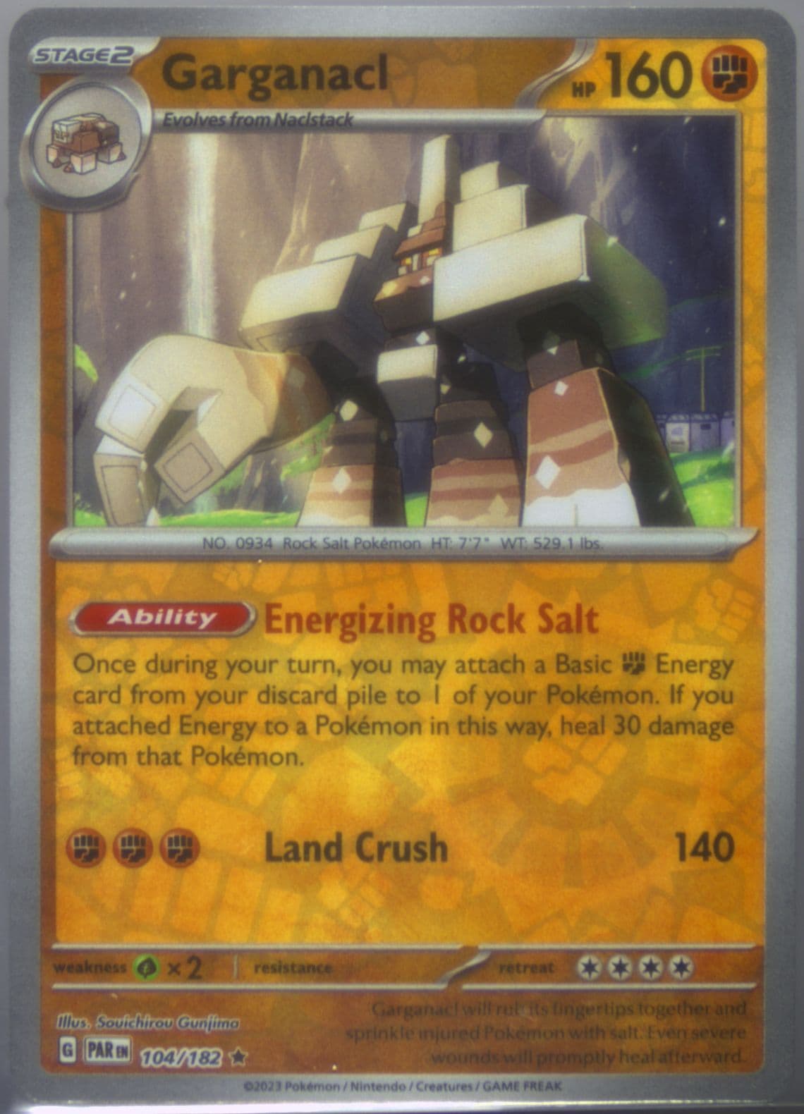 Garganacl Reverse Holo (104) 2023 Pokemon Par EN-Paradox Rift