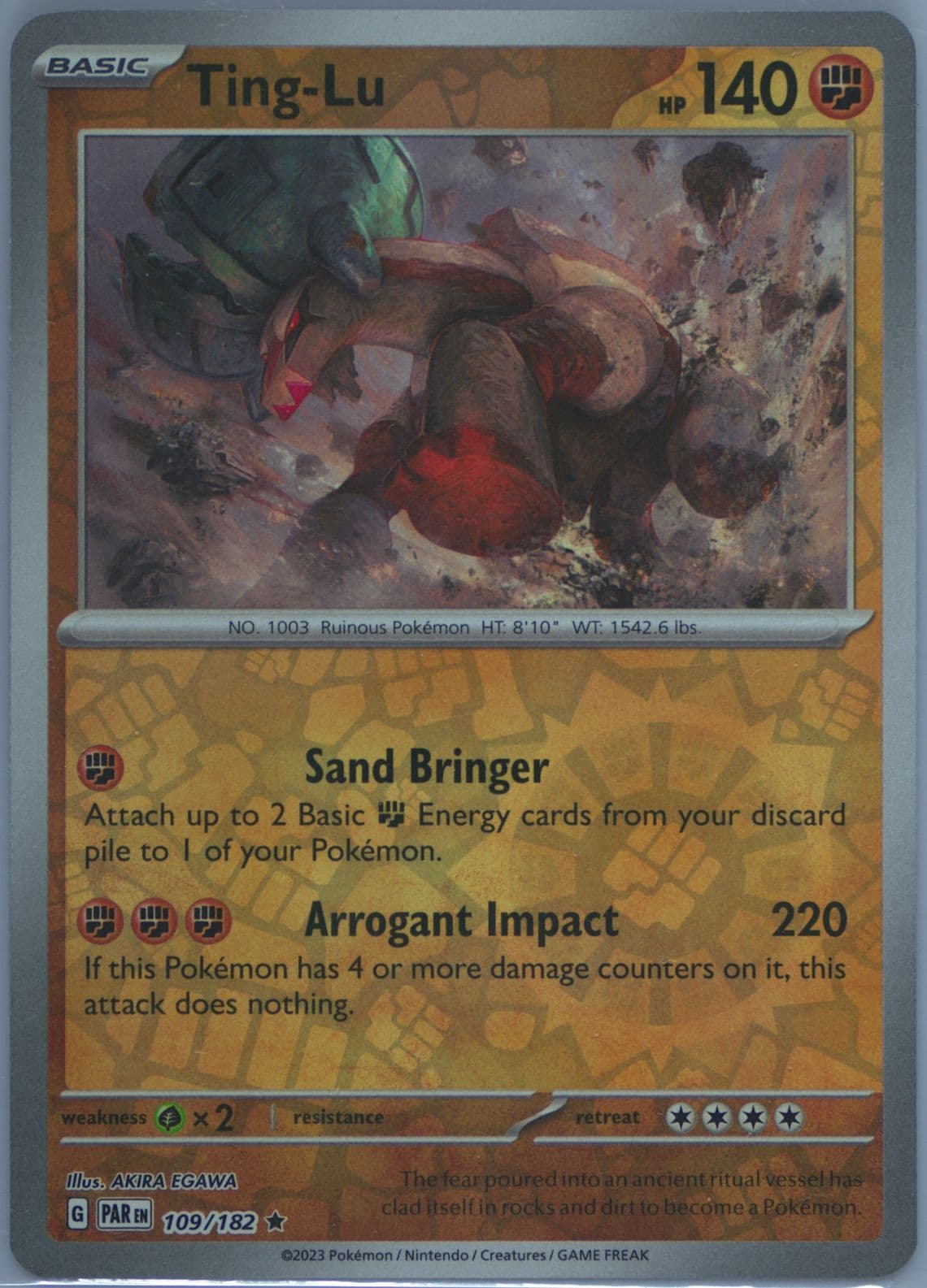 Ting-LU Reverse Holo (109) 2023 Pokemon Par EN-Paradox Rift