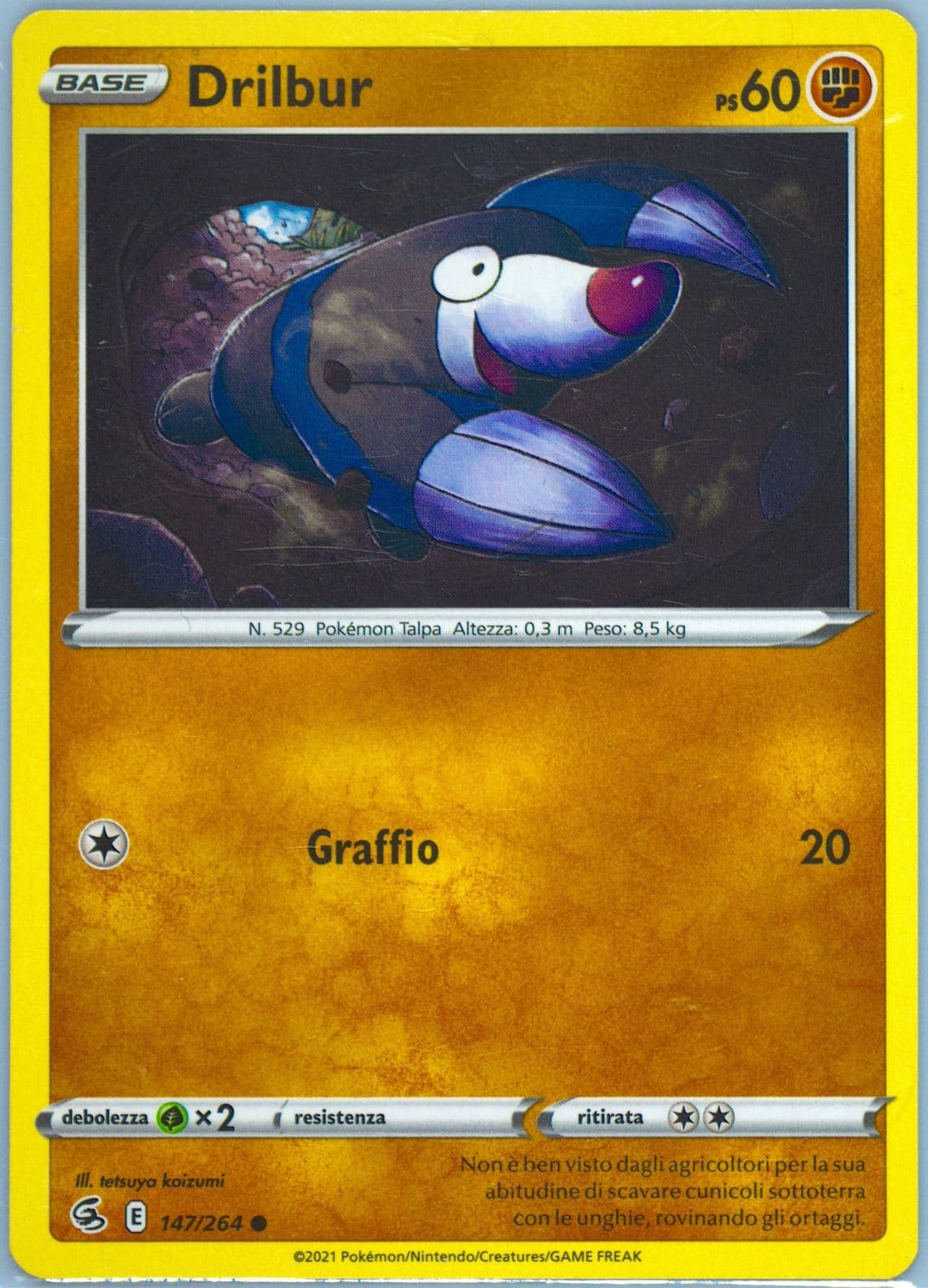 Drilbur Italian (147) 2021 Pokemon Sword & Shield Fusion Strike