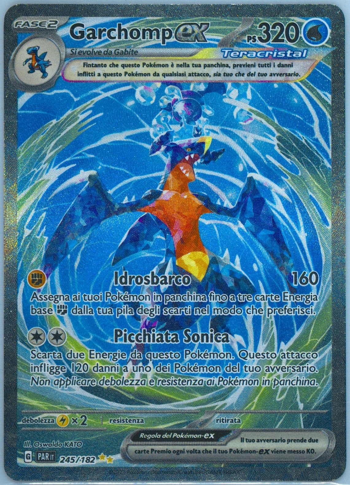 Garchomp EX Special Illustration Rare (245) 2023 Pokemon Italian Par It-Paradox Rift