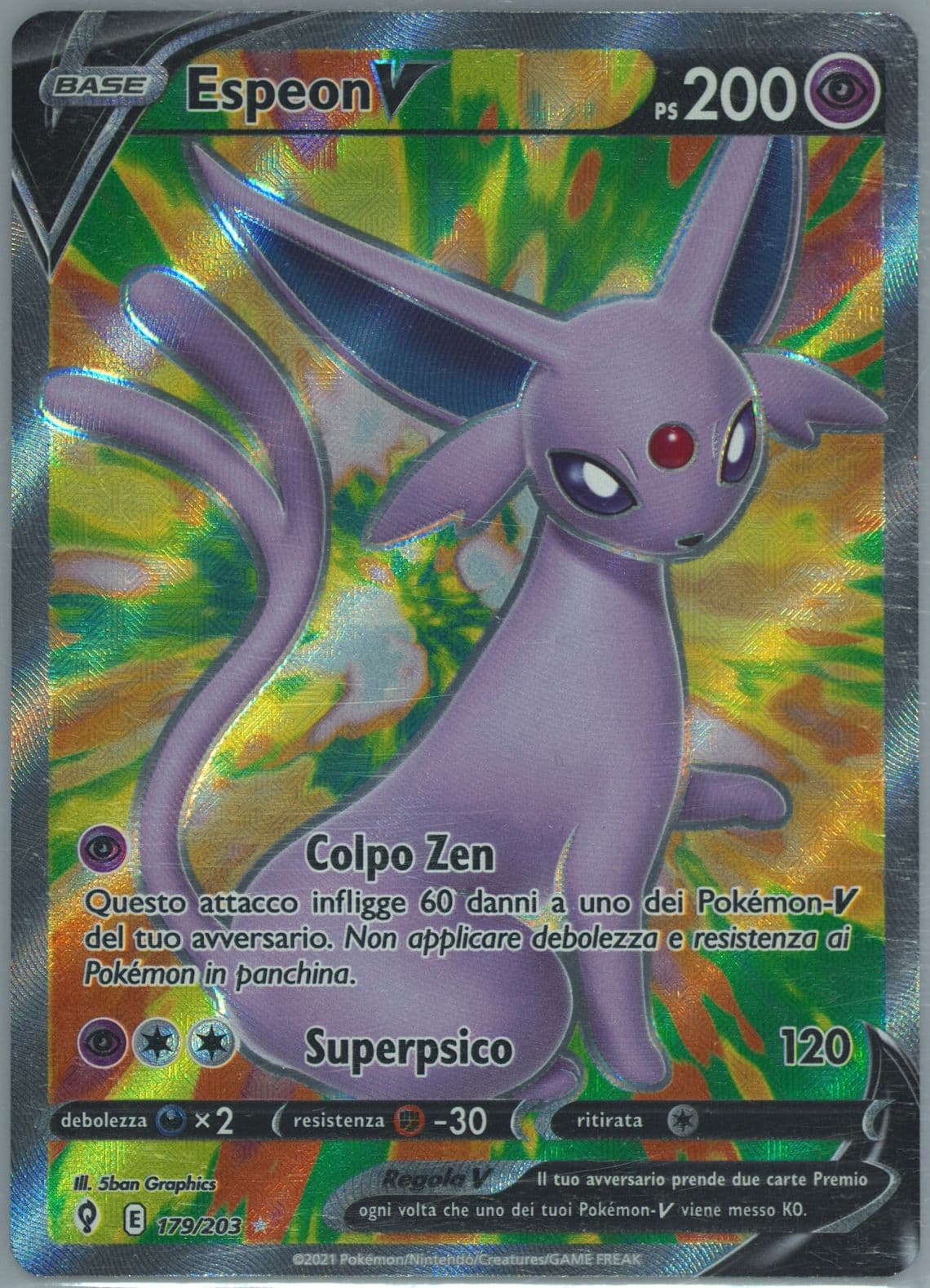 Full Art/Espeon V Italian (179) 2021 Pokemon Sword & Shield Evolving Skies
