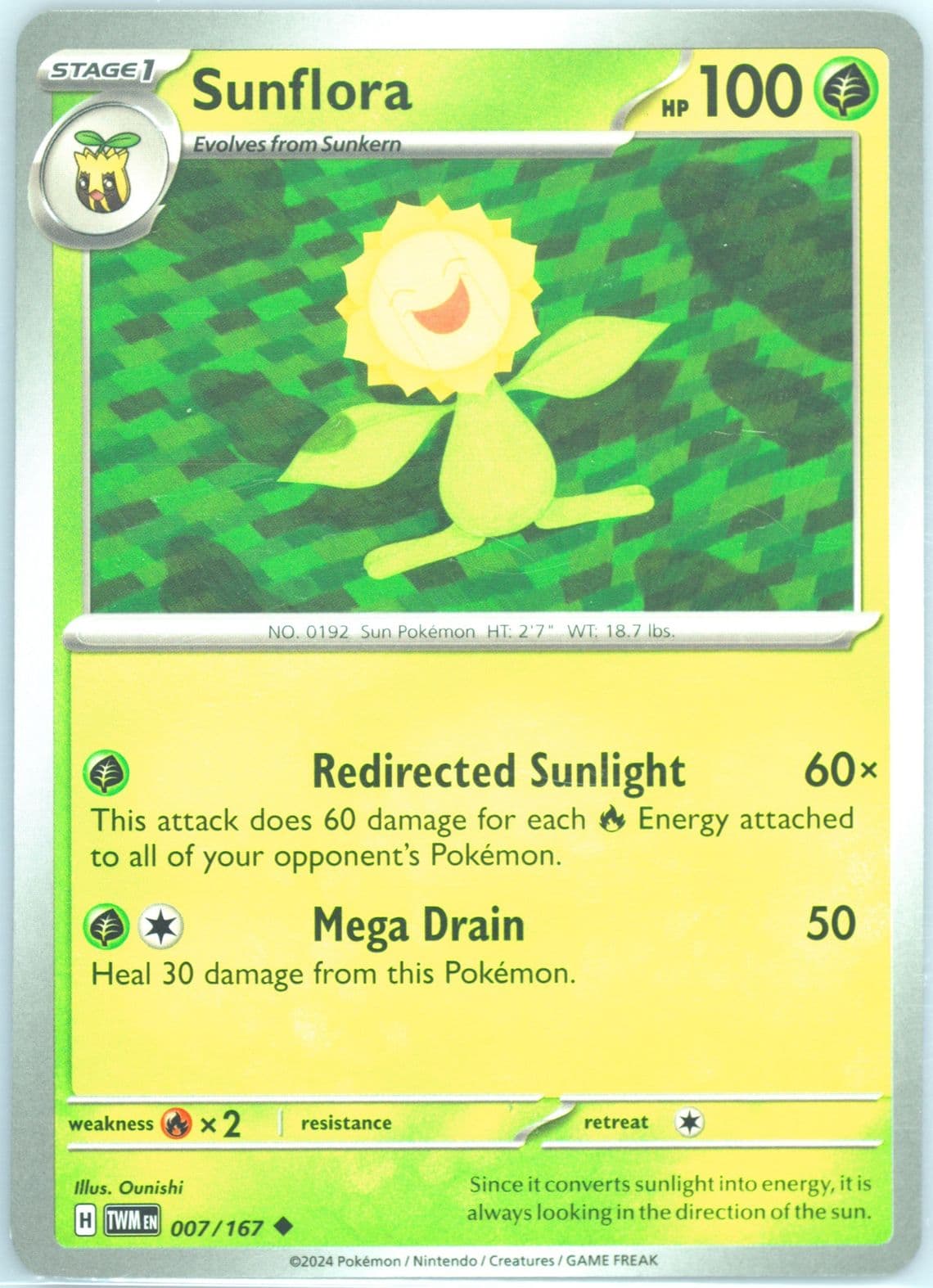 Sunflora (007) 2024 Pokemon Twm EN-Twilight Masquerade