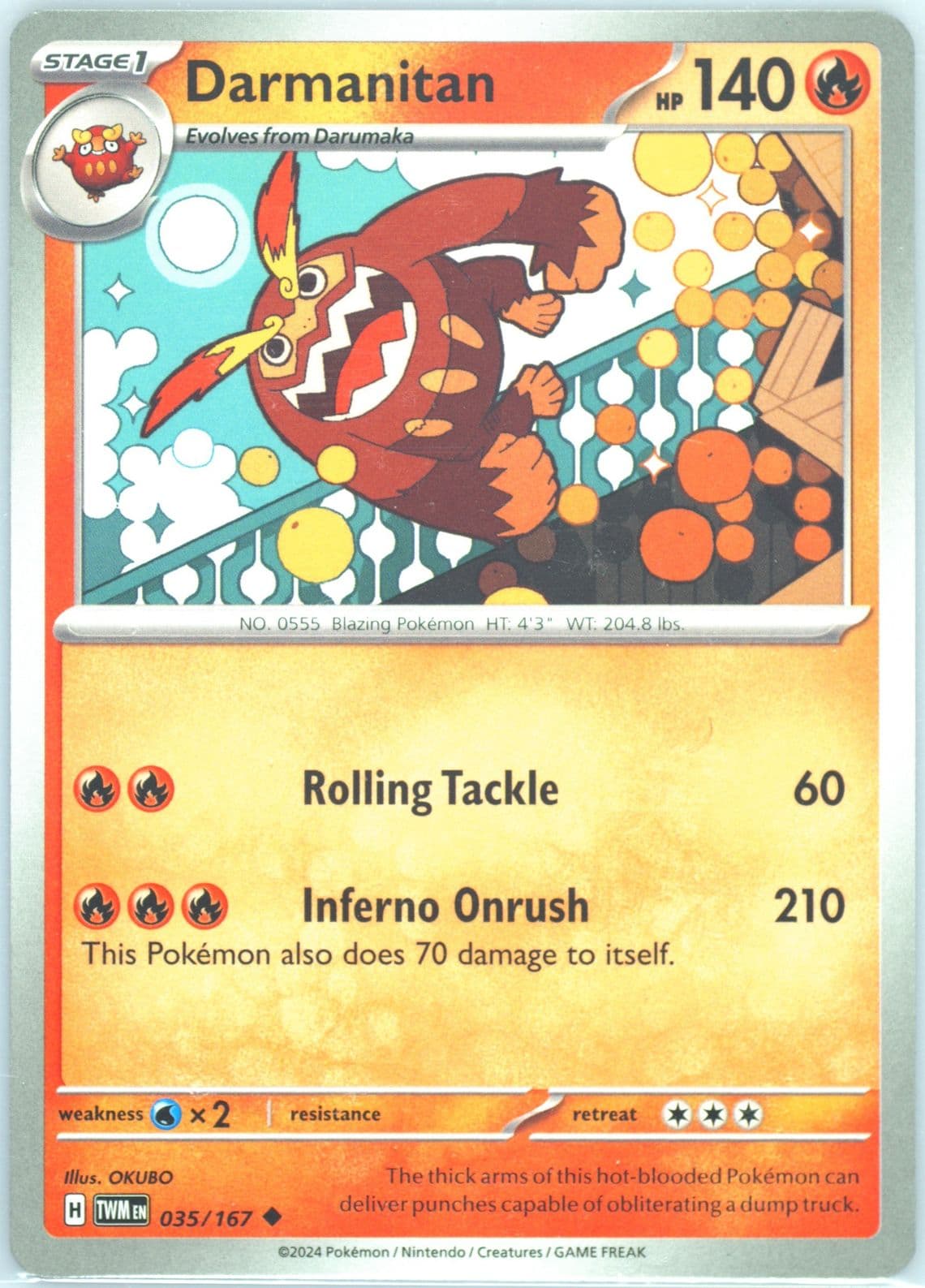 Darmanitan (035) 2024 Pokemon Twm EN-Twilight Masquerade