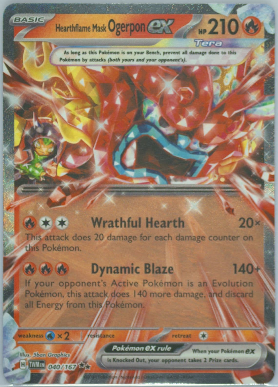 Hearthflame Mask Ogerpon EX (040) 2024 Pokemon Twm EN-Twilight Masquerade